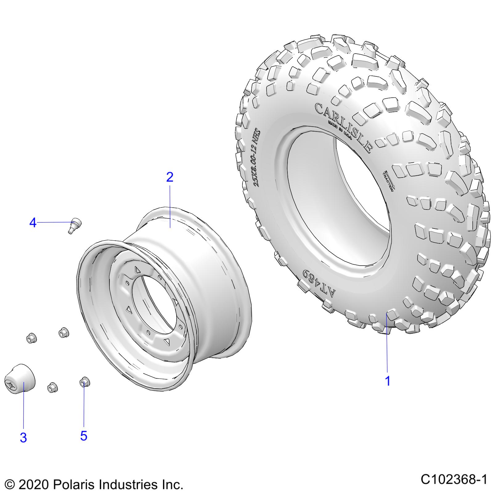 WHEELS, FRONT TIRE - A21SWE57A1/3A1 (C102368-1)