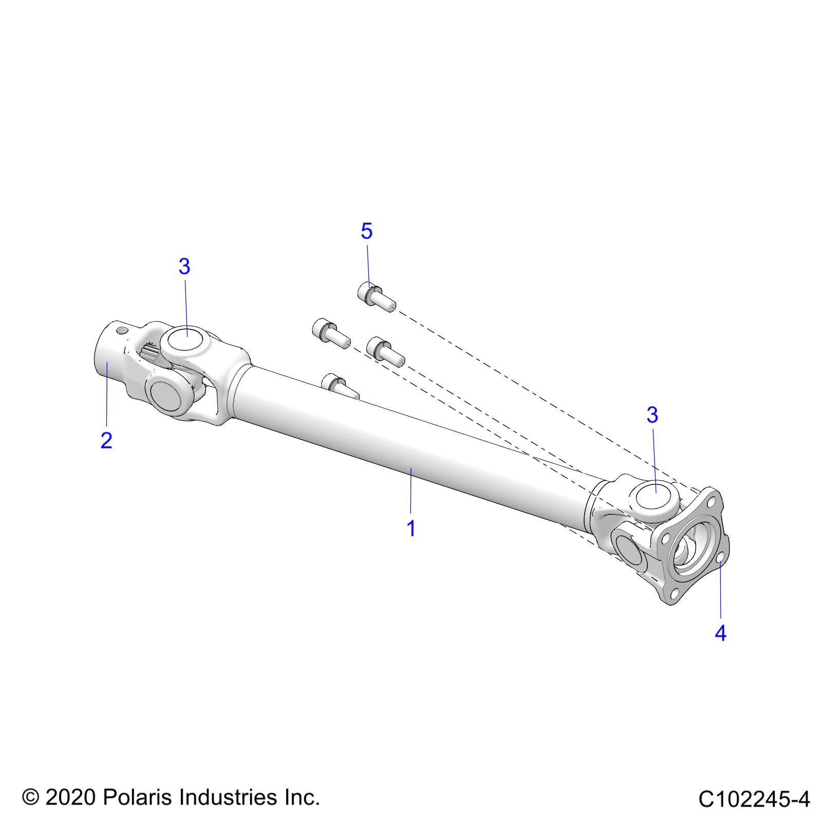 DRIVE TRAIN, REAR PROP SHAFT - A25SKE57C1/CK (C102245-4)