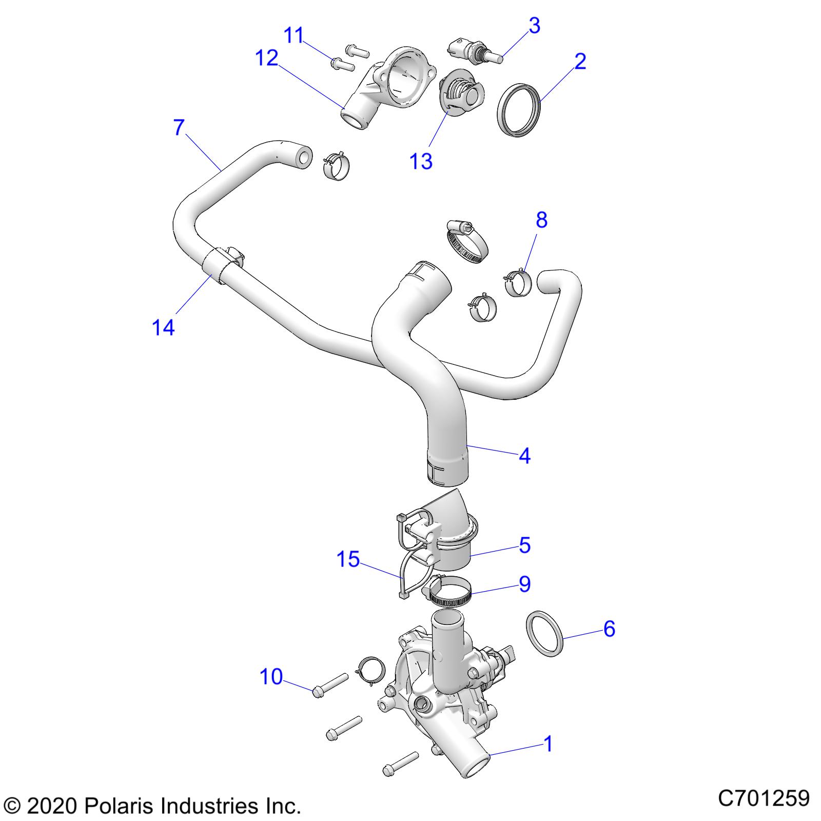 ENGINE, WATERPUMP AND BYPASS - R21RSV99AC/BC (C701259)