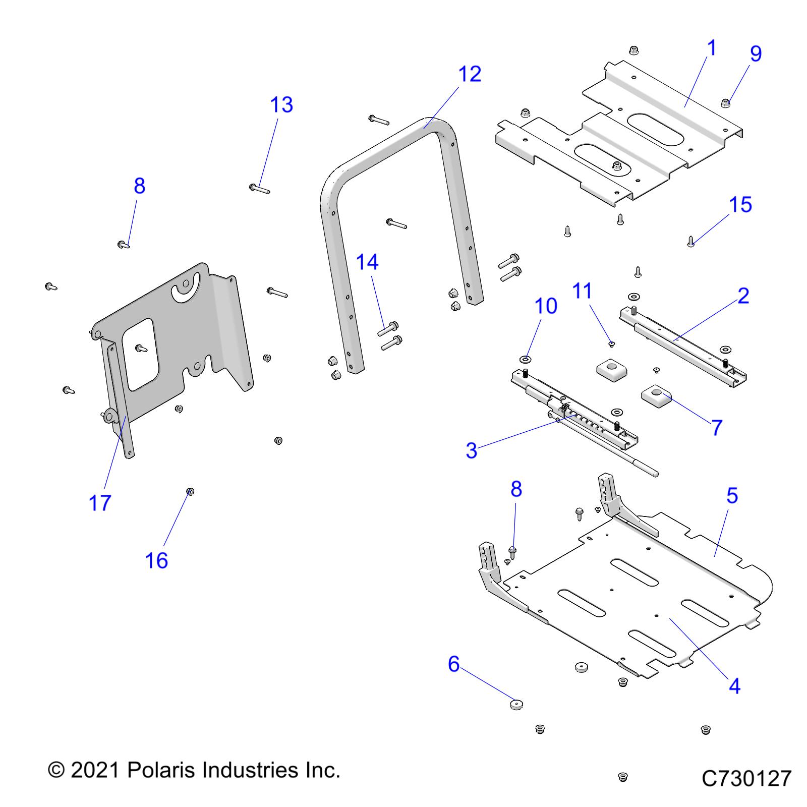 BODY, SEAT SLIDER DRIVERS SEAT - R22MAS57C1/C9/CK (C730127)