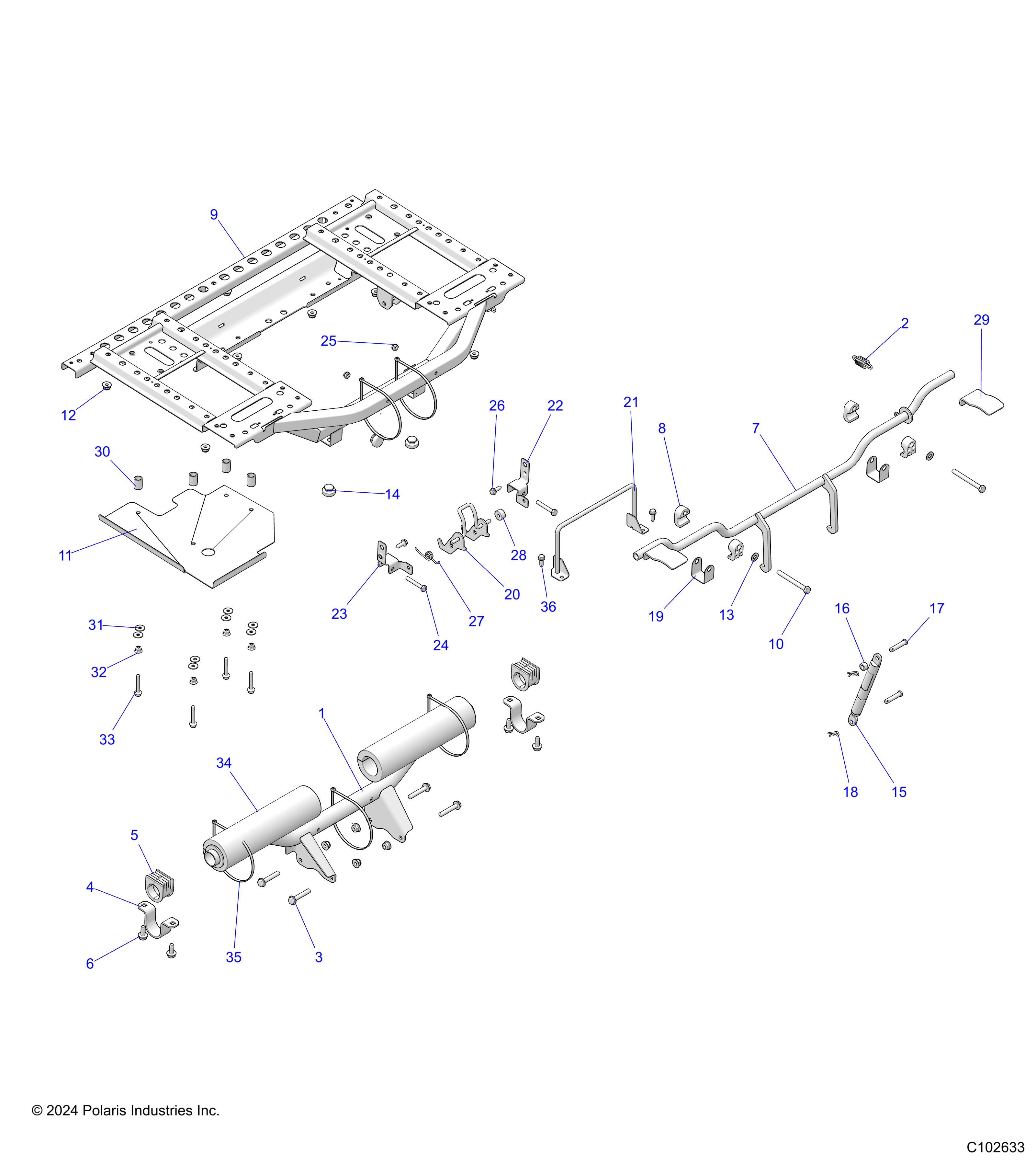 BODY, BOX, REAR FRAME AND PIVOT - A25SWE57F1/C1 (C102633)