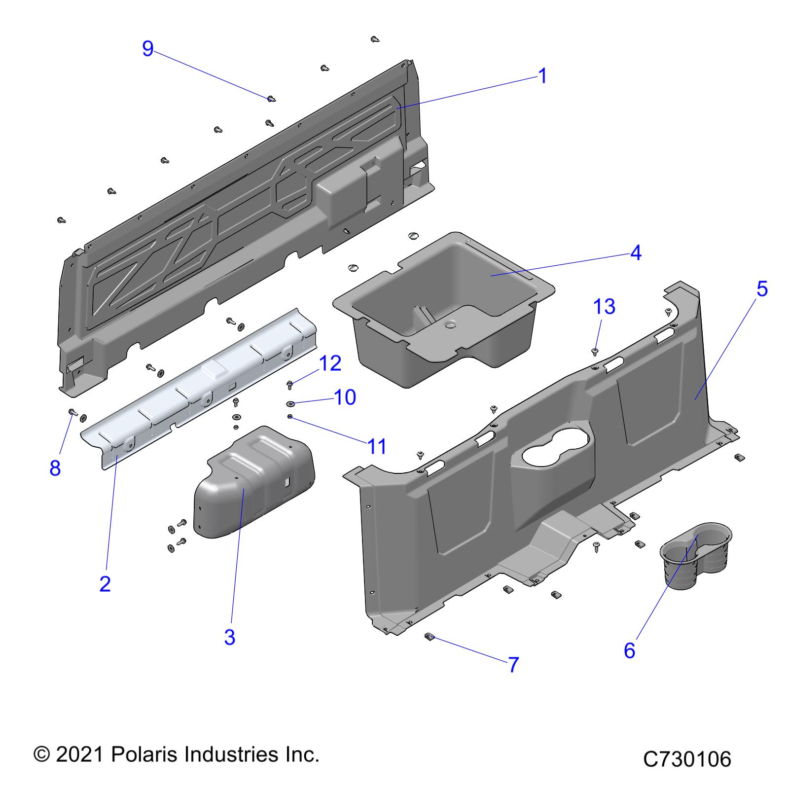 BODY, FLOOR CLOSEOFFS and BIN - R22MAA57F1/SF1/F9/C1/C9/CK (C730106)