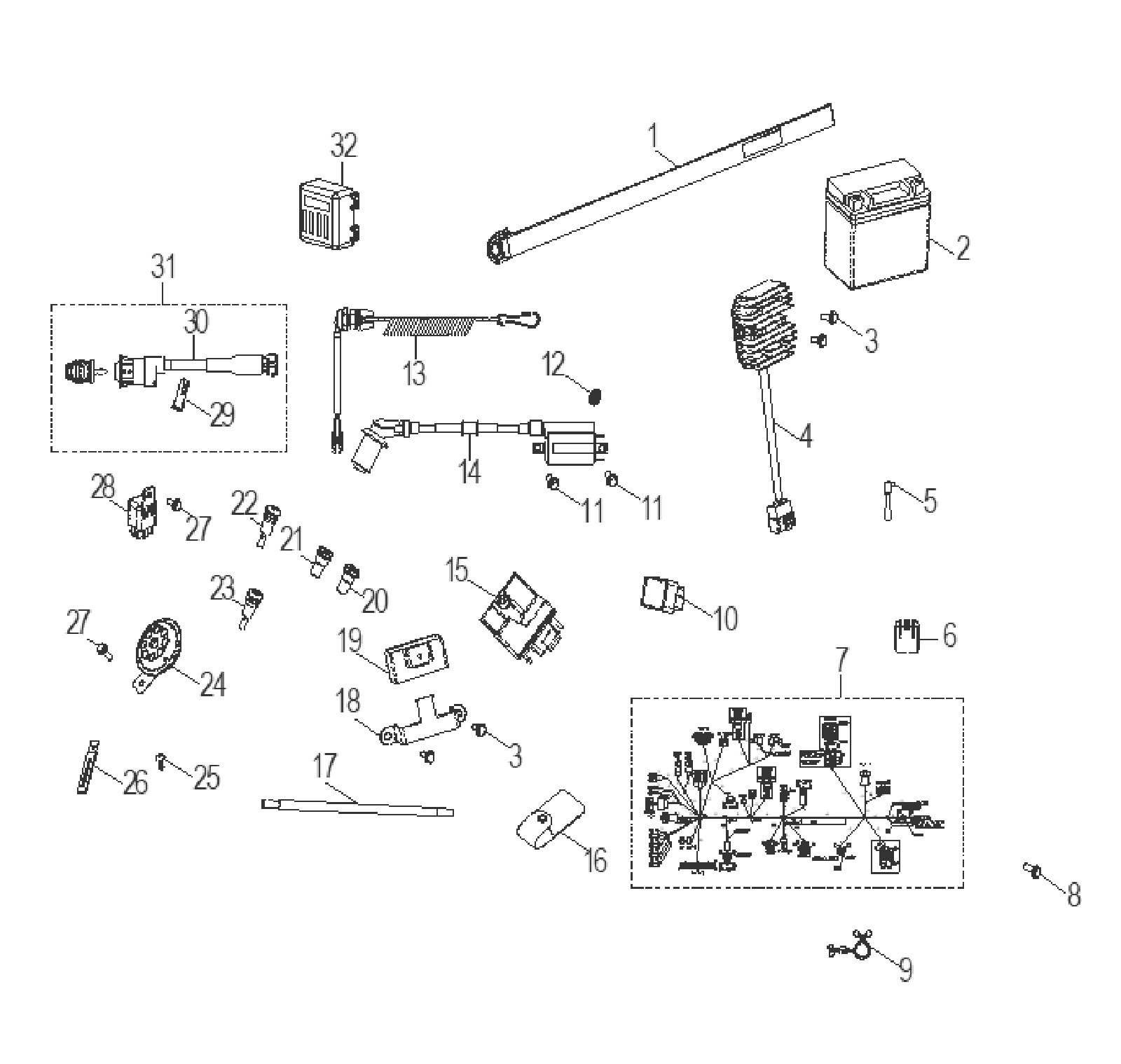 ELECTRICAL, SWITCHES, HARNESS and INDICATORS - A21YAK11N6/N7 (A00087 OUTLAW)