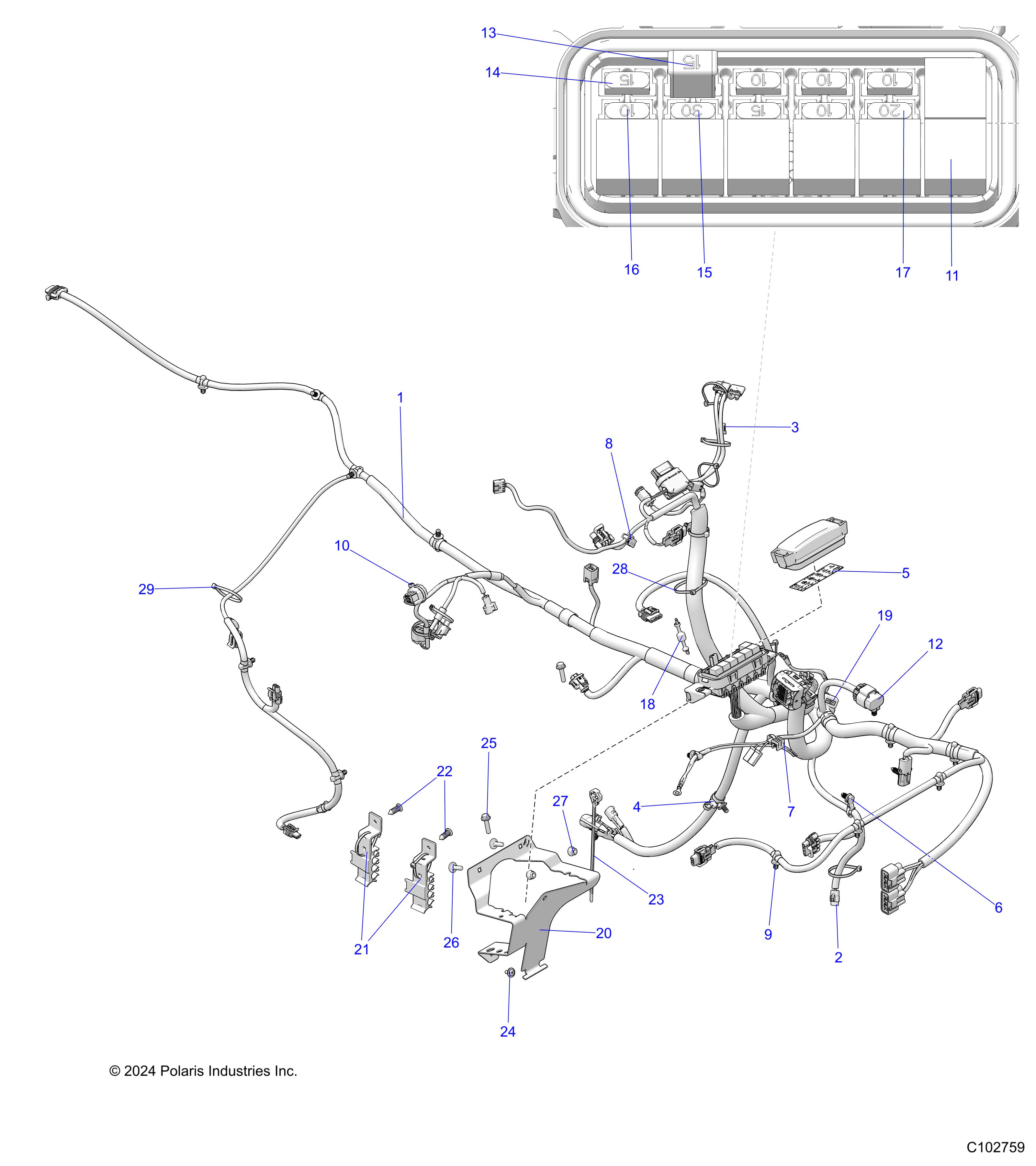 ELECTRICAL, MAIN WIRE HARNESS - A24SEA57L6 (C102759)