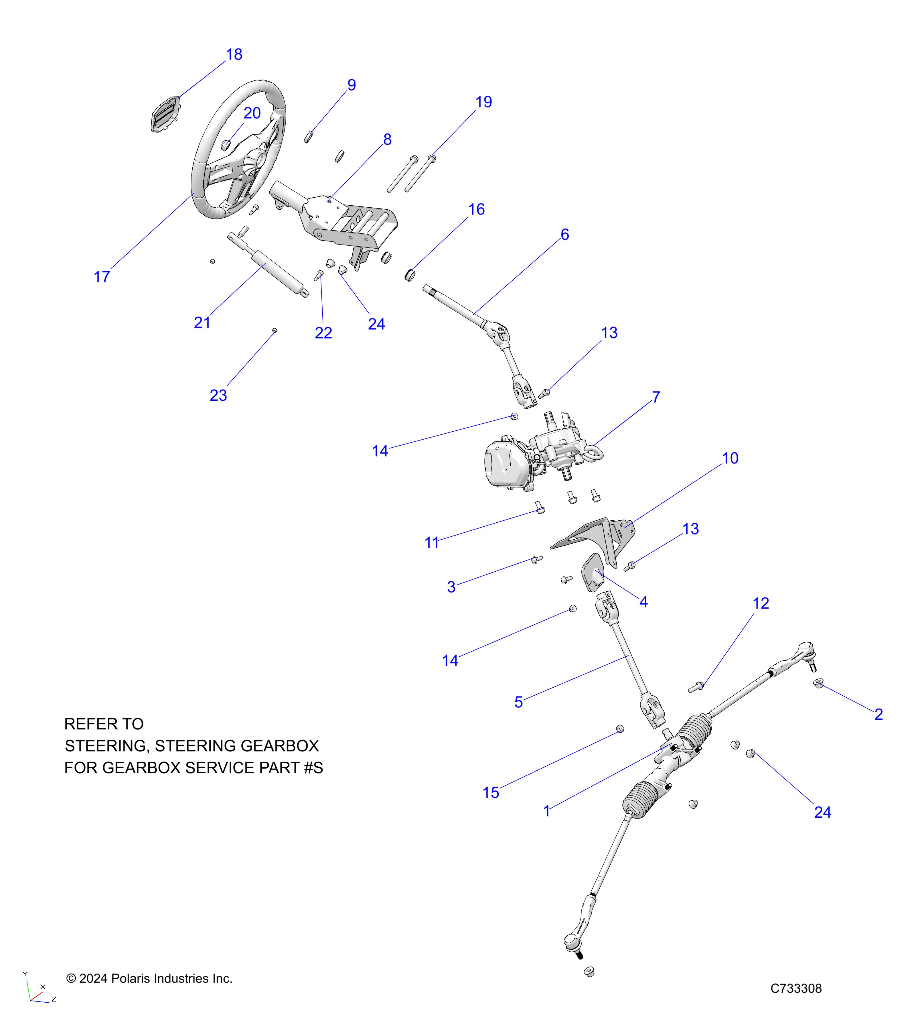 STEERING, STEERING ASM. - R25T6E99AM/AD/A9/AJ/BM/BD/B9/BJ (C733308)