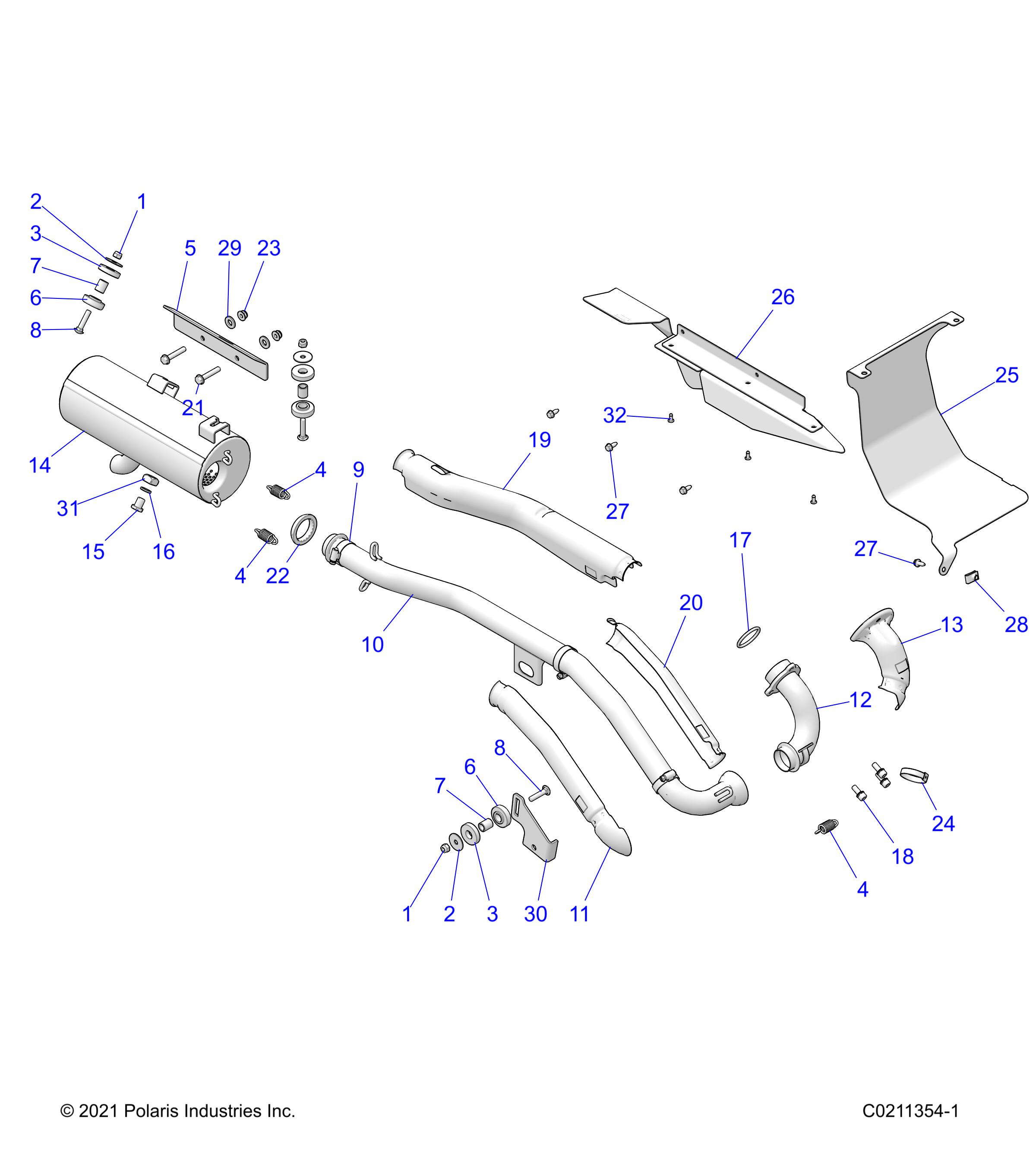 ENGINE, EXHAUST - A23SJE57AX (C0211354-1)