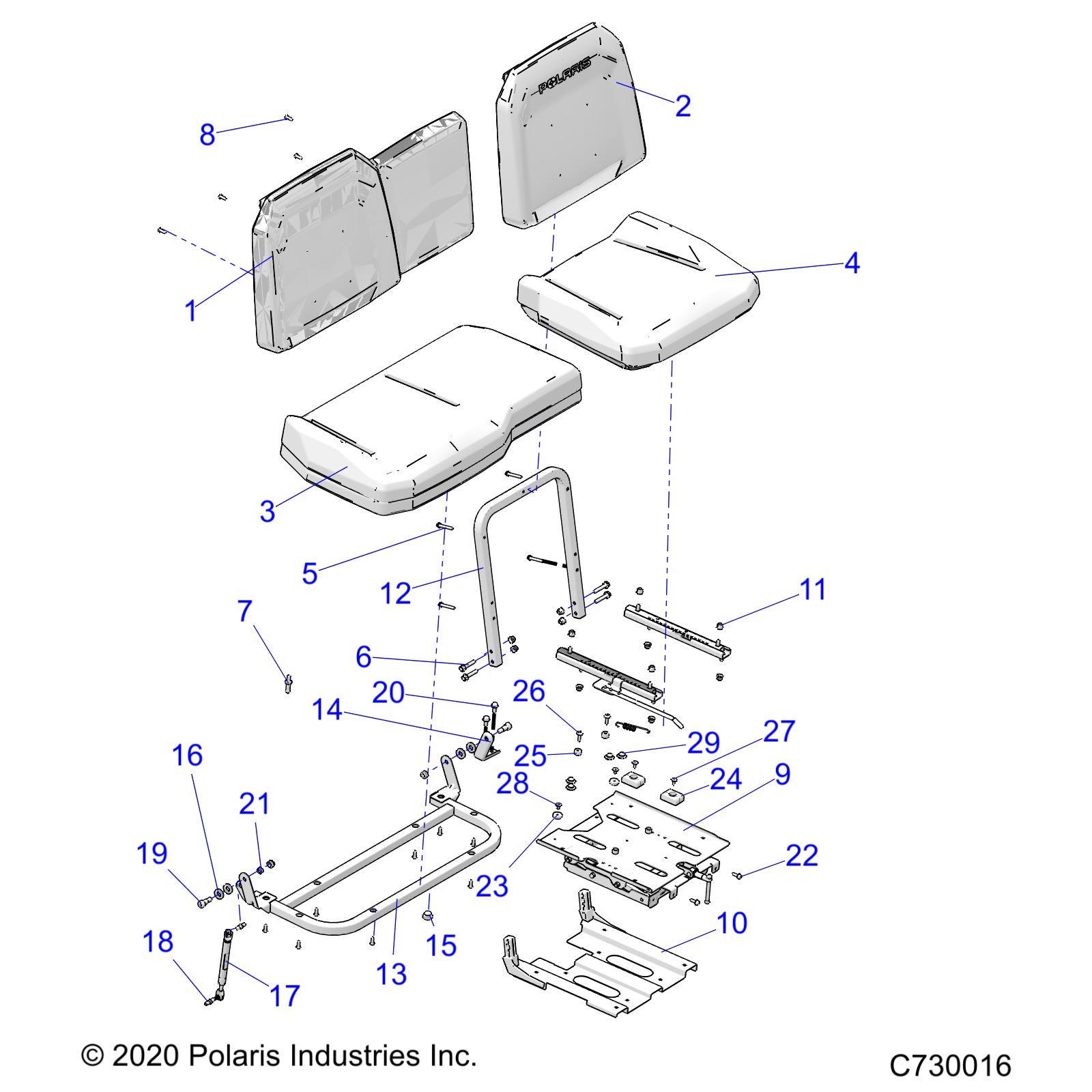 BODY, SEAT ASM. AND SLIDER - R21TAS99CA/CK (C730016)