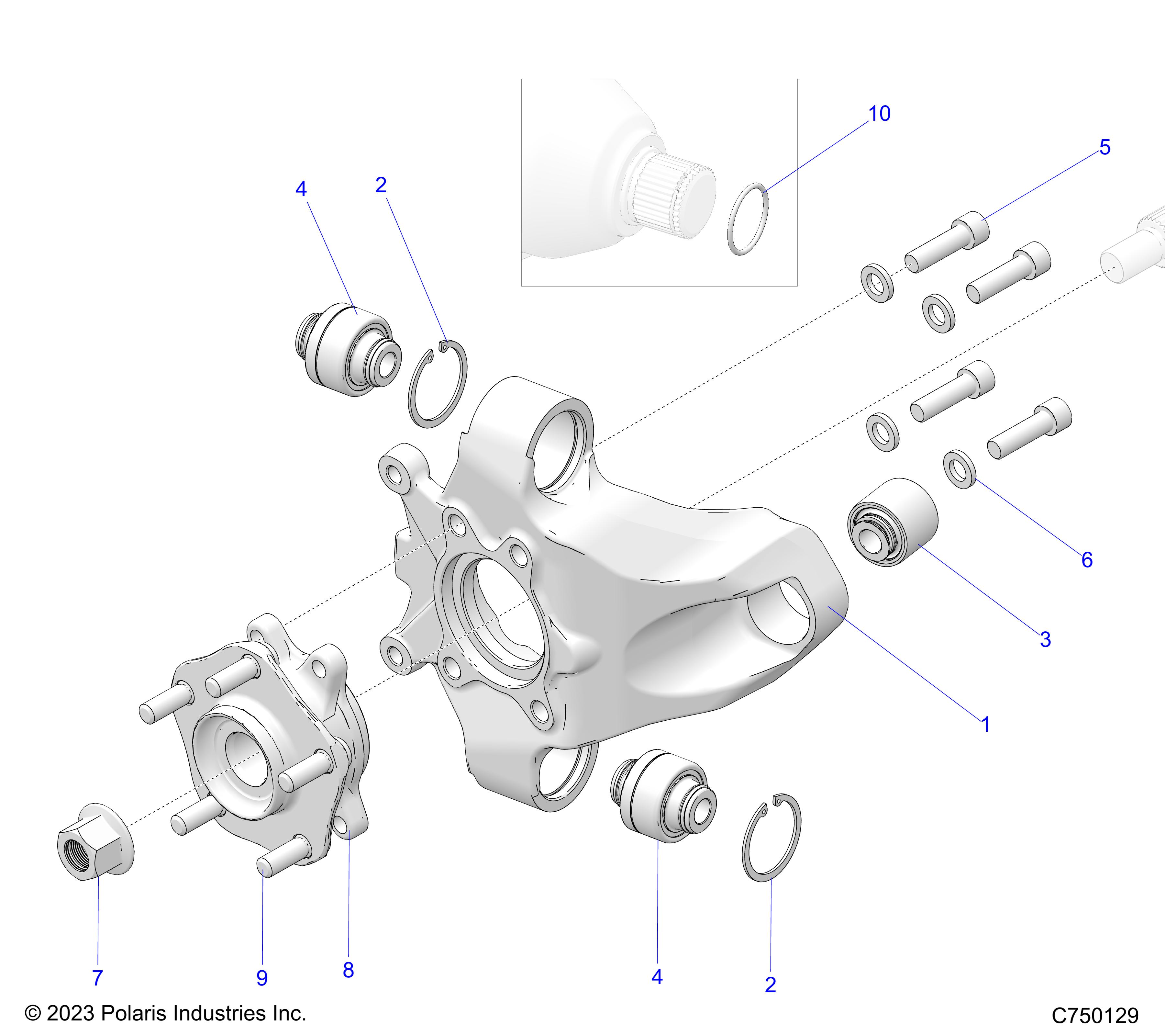 SUSPENSION, REAR CARRIER AND HUB - Z25R4D2KAK/BK/AJ/BJ/AM/BM (C750129)