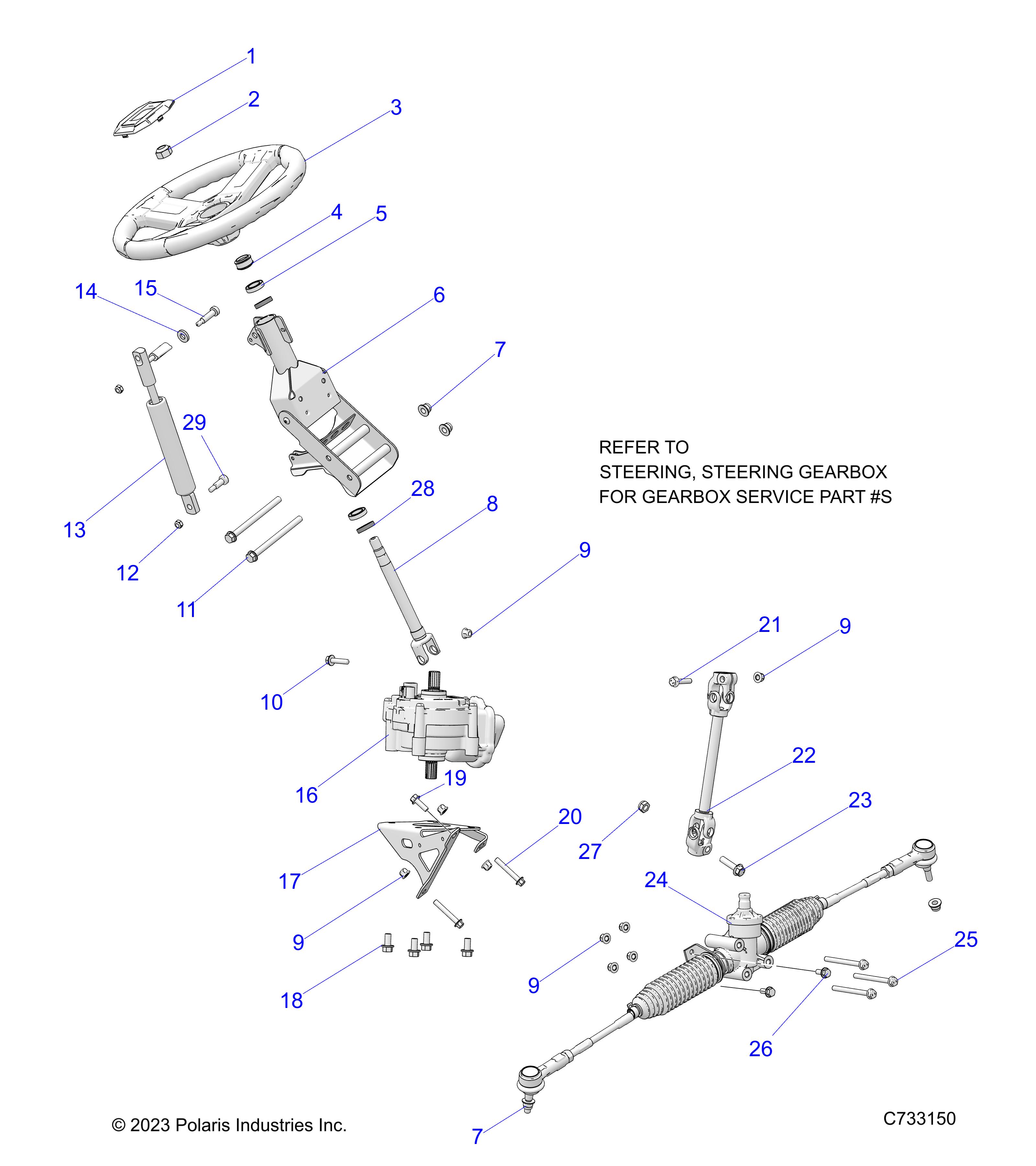 STEERING, STEERING ASM. - R25MAE57D5 (C733150)