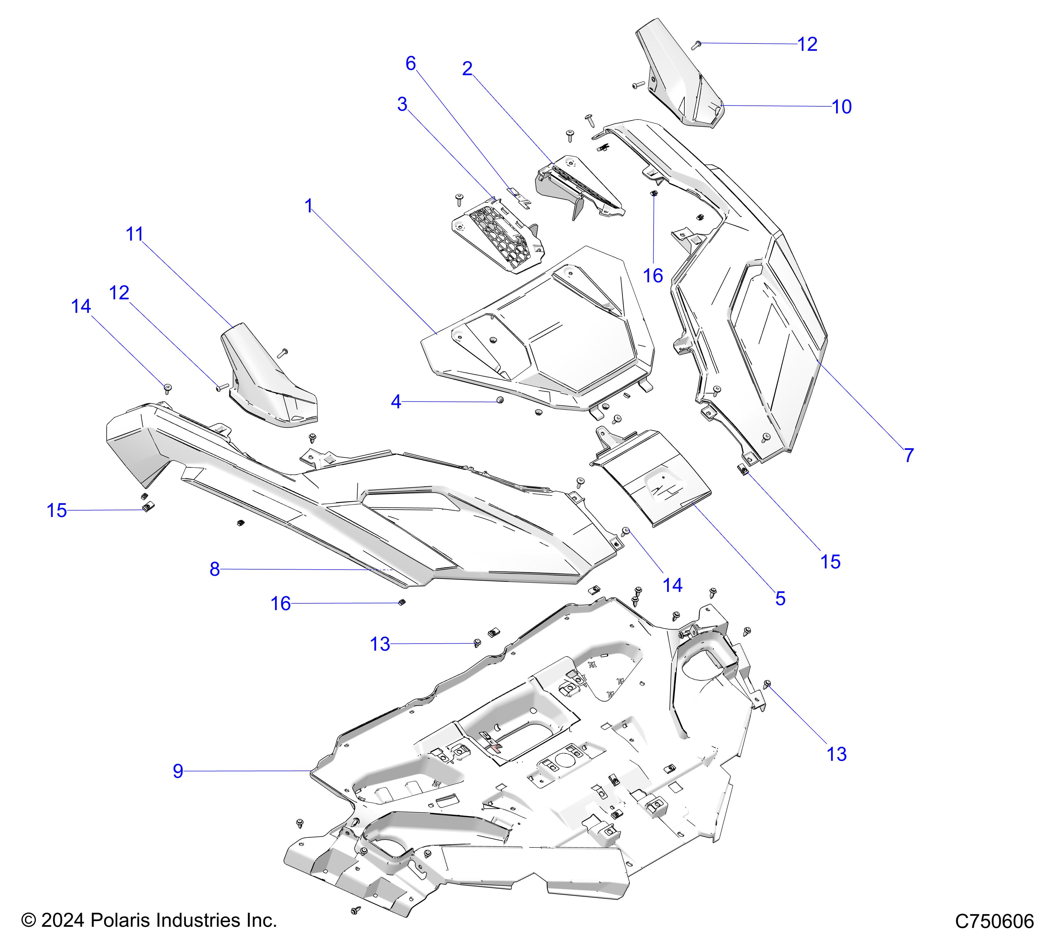 BODY, FRONT FENDERS & HOOD - Z25RPE2KA4/B4 (C750606)