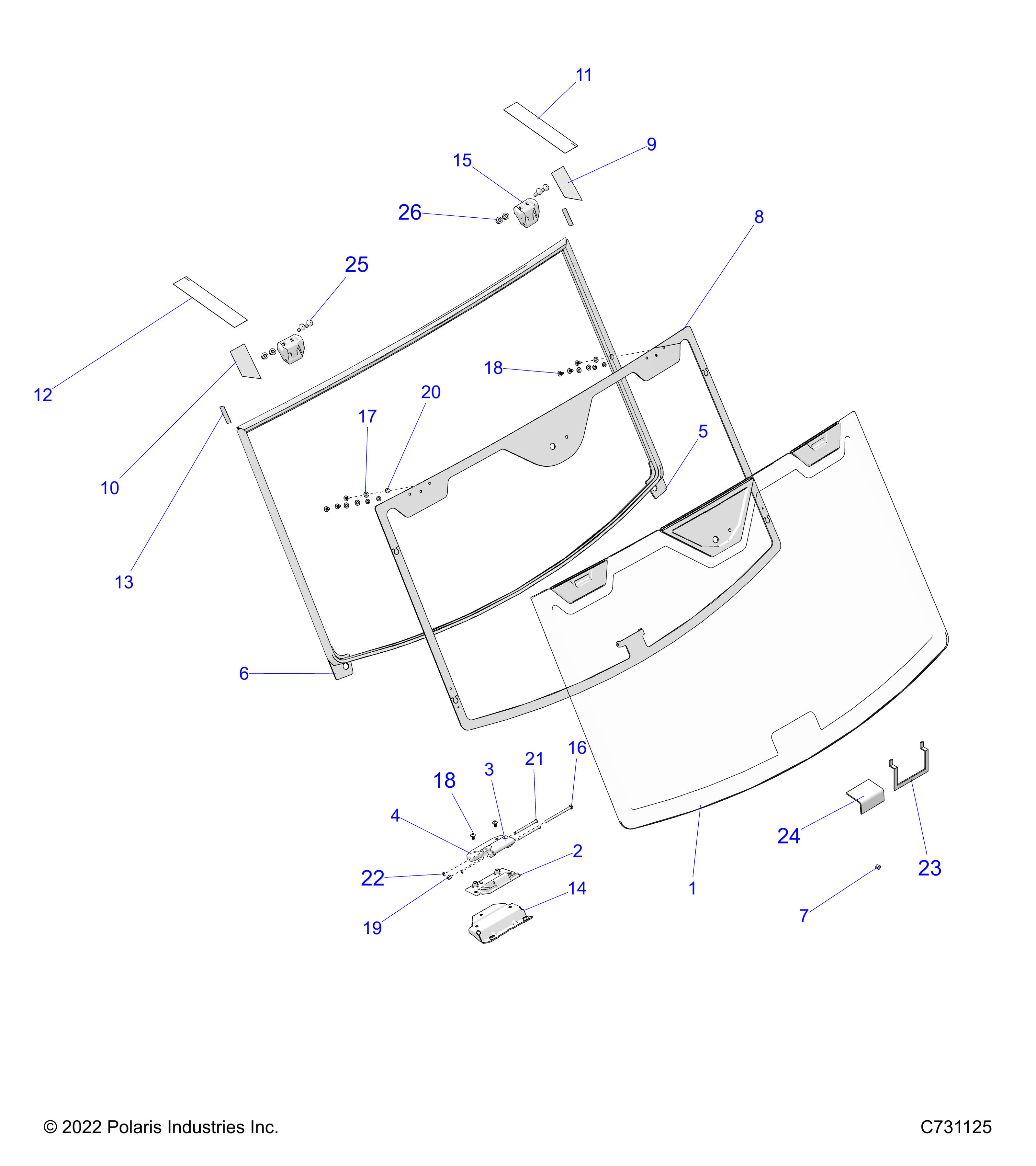 BODY, WINDSHIELD, FIXED - R24RRU99AJ/BJ/AK/BK/AZ/BZ/A9/B9 (C730233)