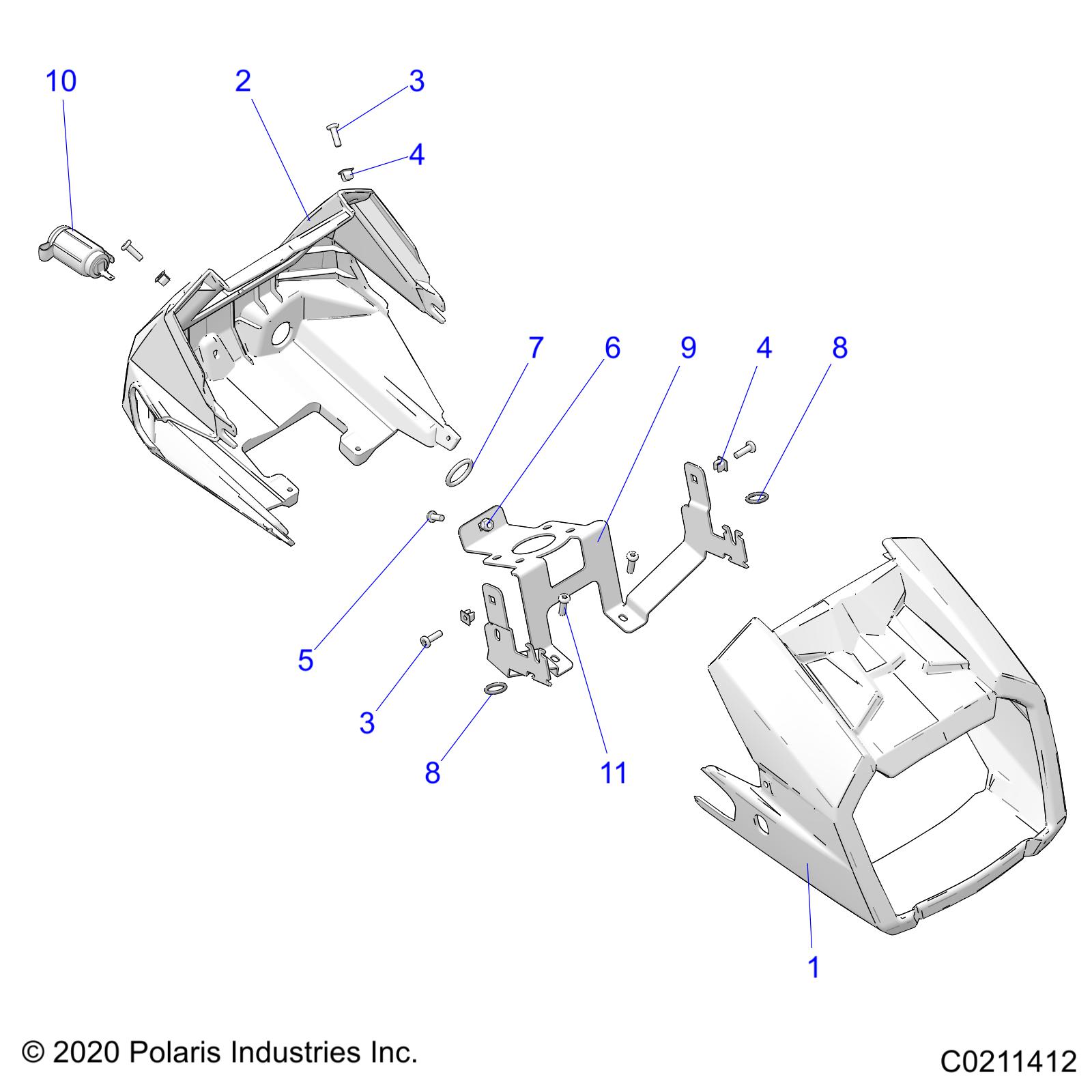 BODY, HEADLIGHT POD - A22S6E57A1 (C0211412)