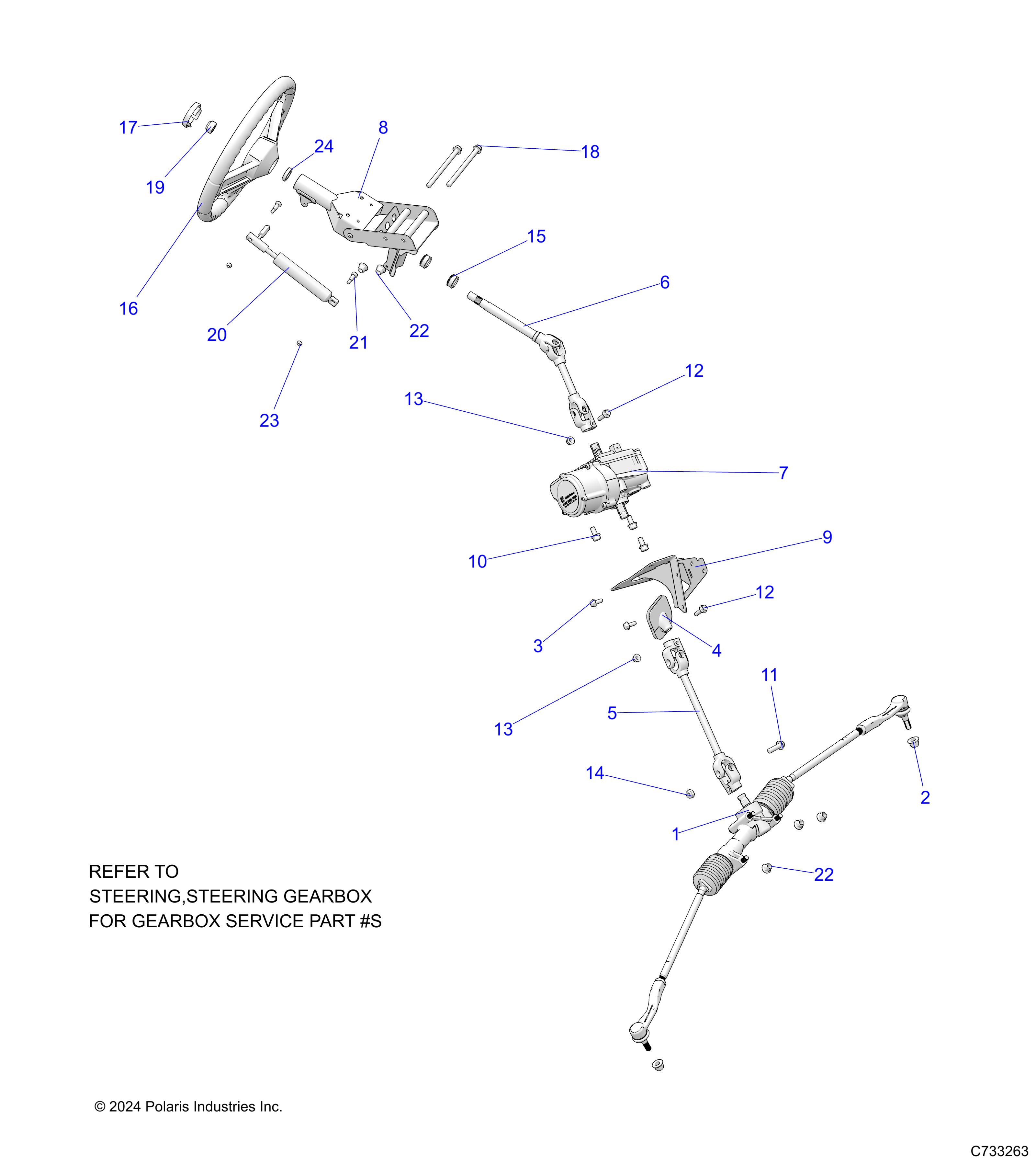 STEERING, STEERING ASM. - R24TAS99PK (C733263)