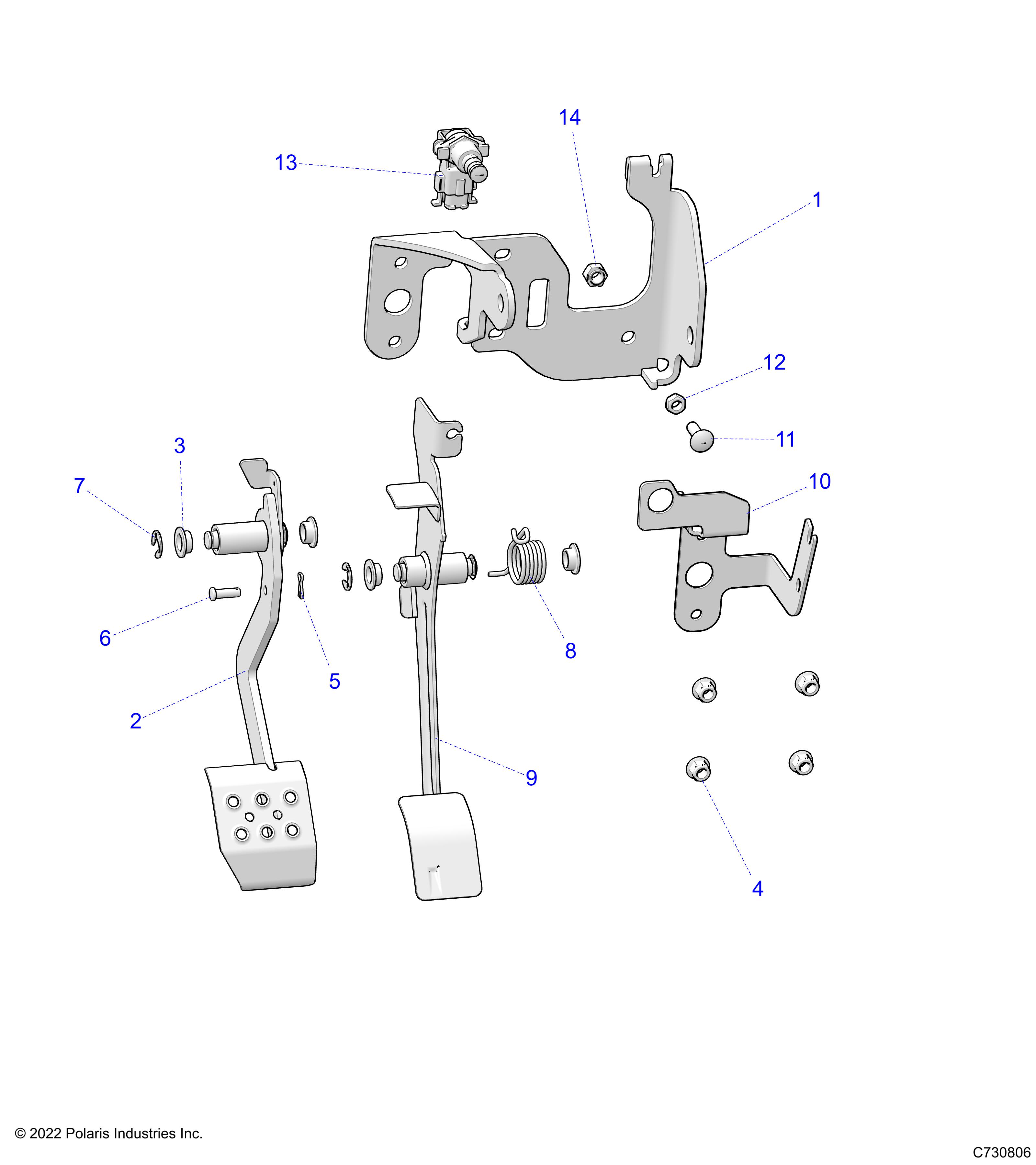 BRAKES, PEDAL - R23RRED4FA/DA/SD4CA/CK (C730806)