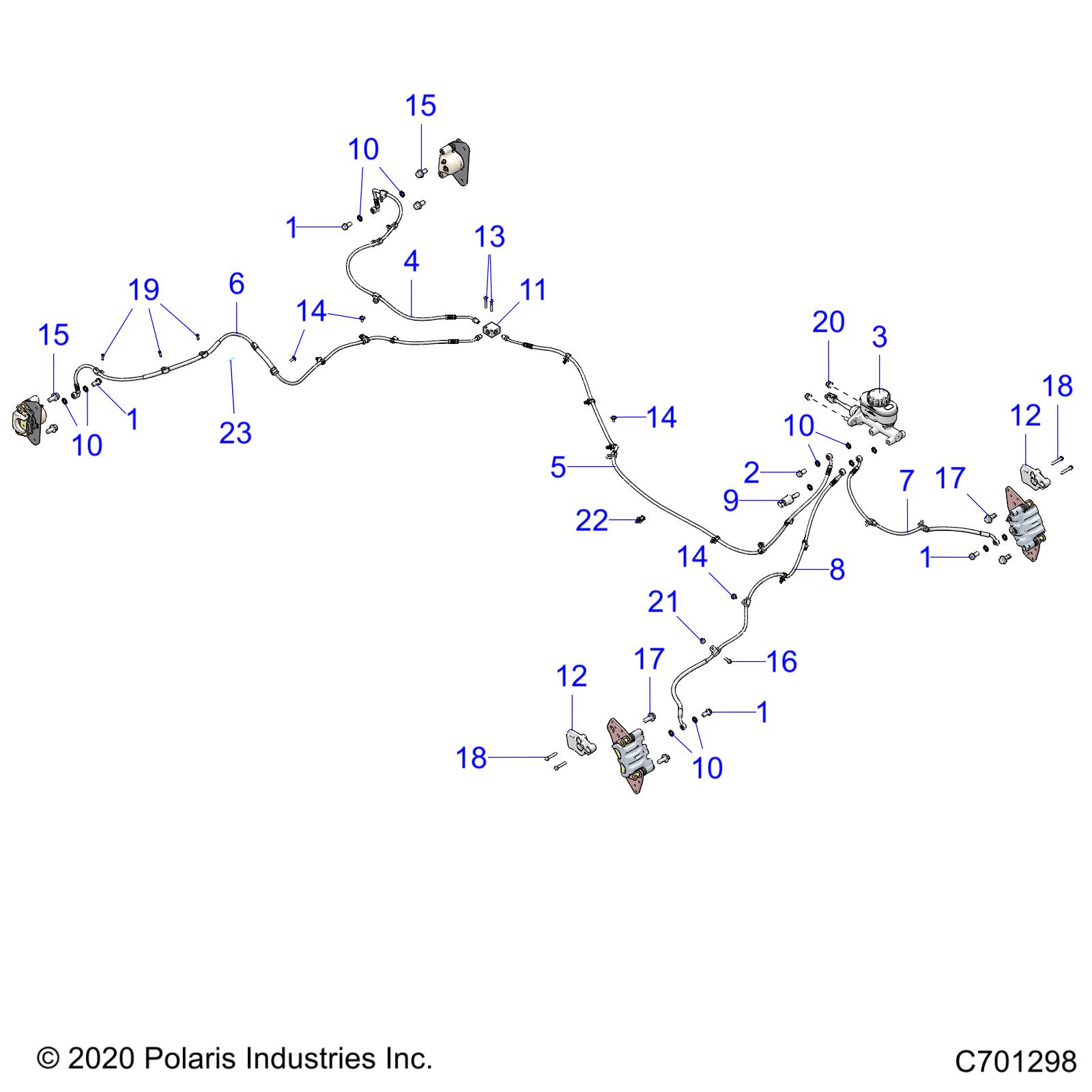 BRAKES, BRAKE LINES AND MASTER CYLINDER - R21RRE99FP/F9 (C701298)