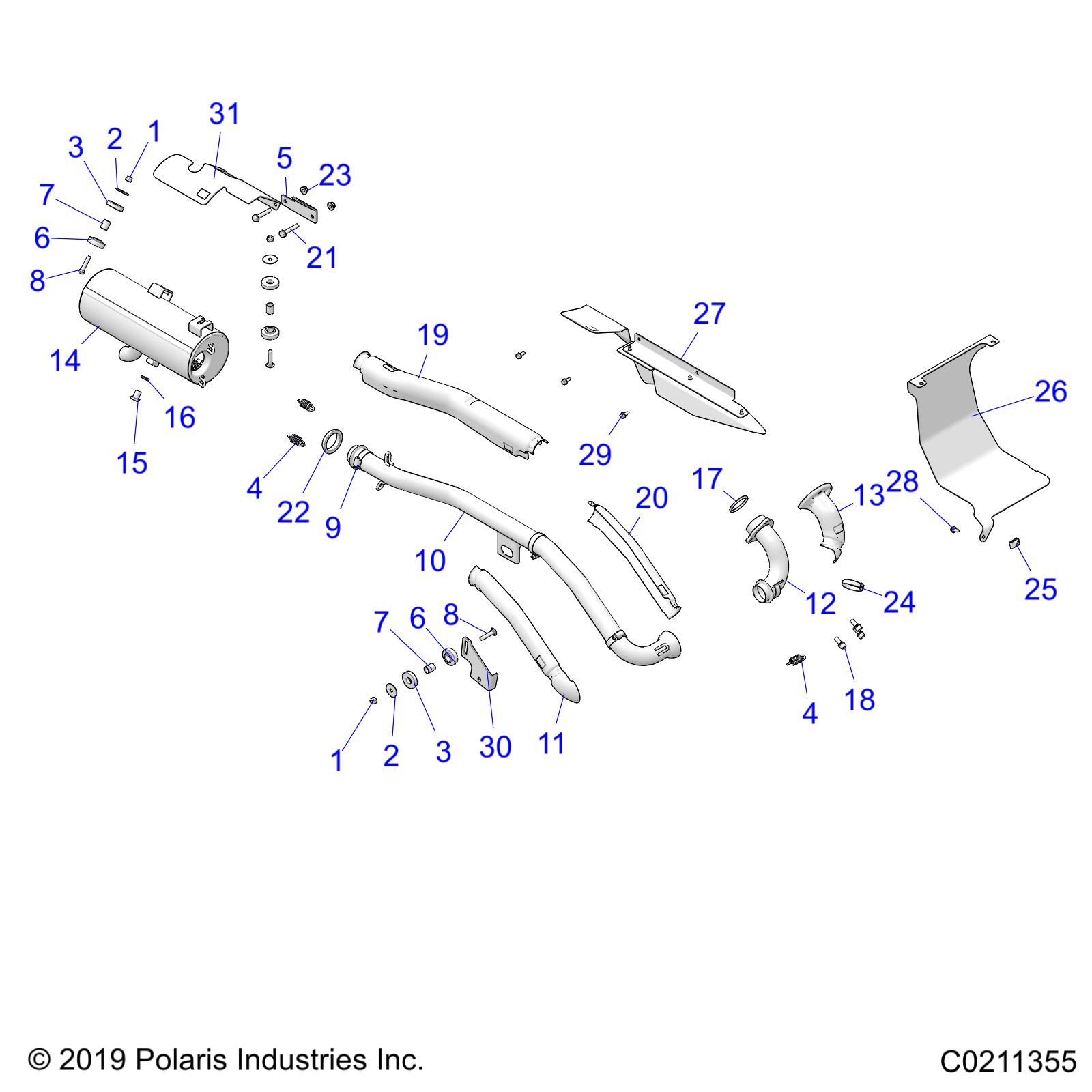 ENGINE, EXHAUST - A20SWE57A1/3A1 (C0211355)