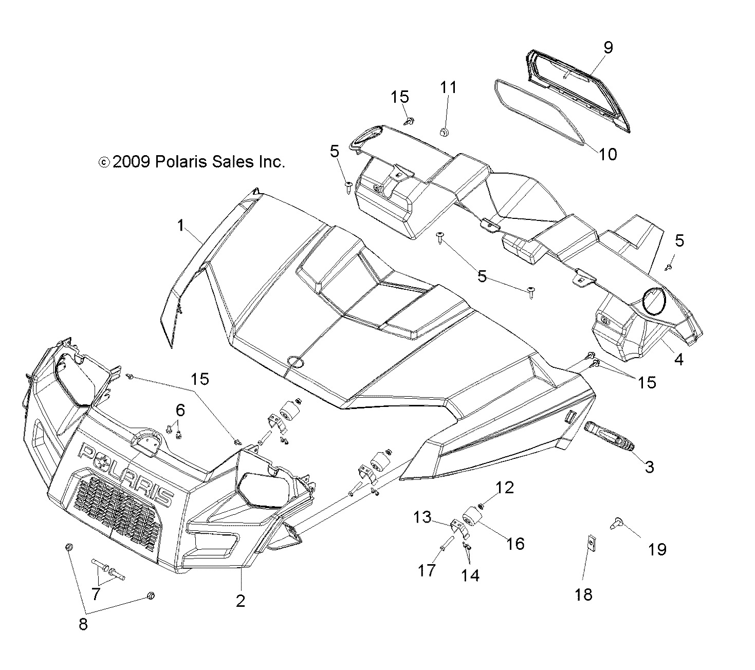 BODY, HOOD, DASH and GRILL - R10RC08GA/GH/FA/FH (49LEVHOOD10SDW)