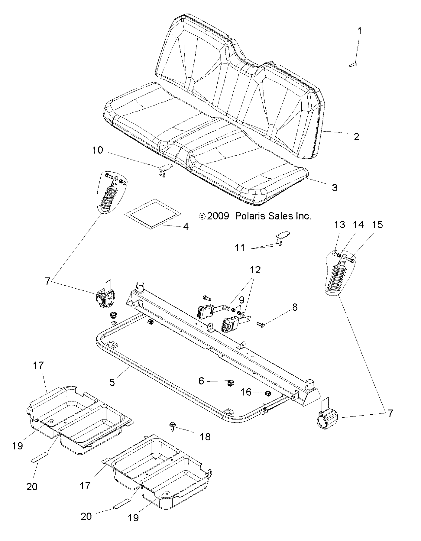 BODY, SEAT - R10RC08GA/GH/FA/FH (49LEVSEAT10SDW)