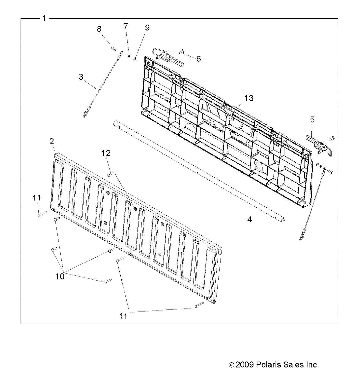 BODY, TAILGATE ASM. - R10RC08GA/GH/FA/FH (49LEVTAILGATE10SDW)