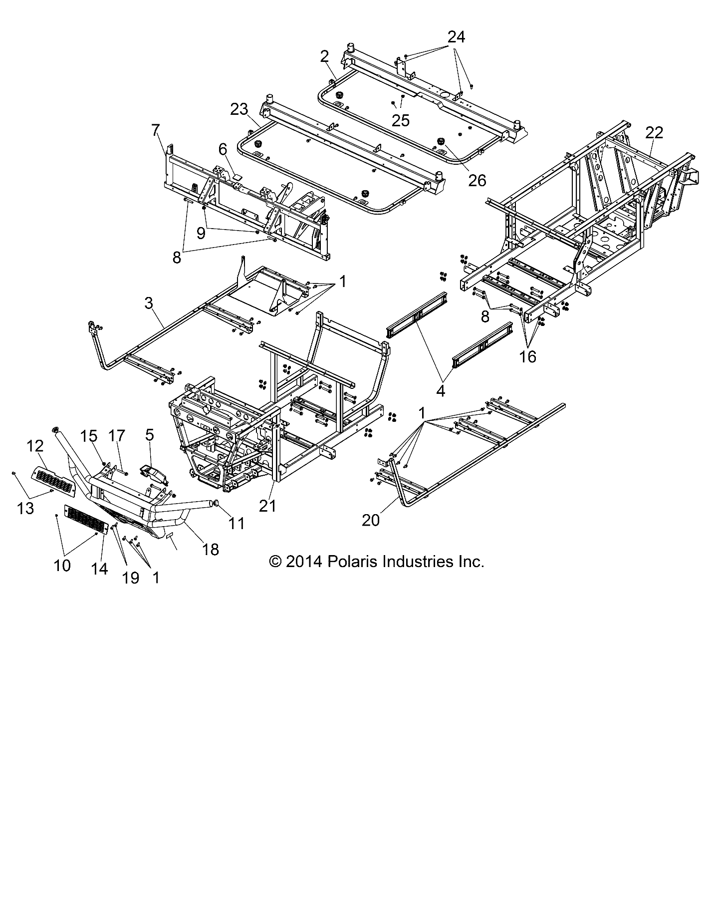 CHASSIS, FRAME and FRONT BUMPER - R14WH9EMD (49MVCHASSIS14HIP)