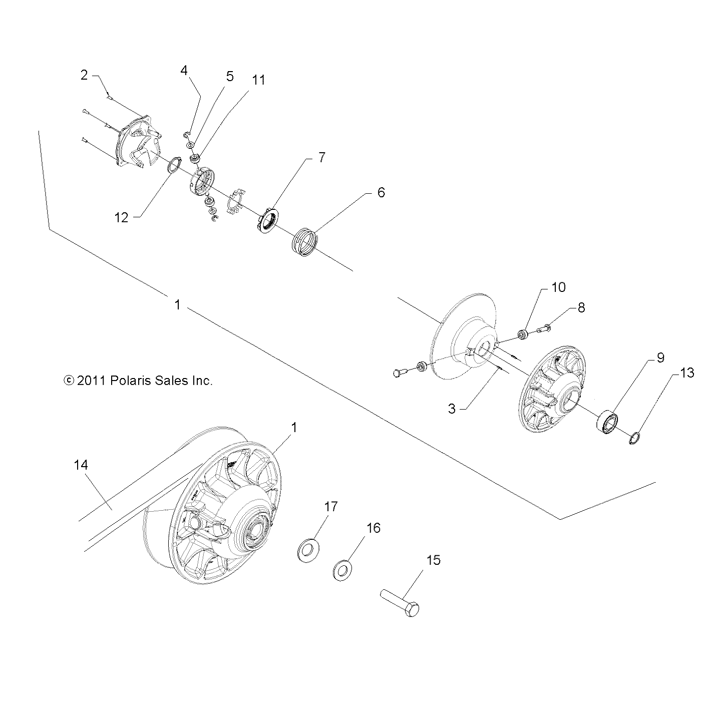 DRIVE TRAIN, SECONDARY CLUTCH - A14YN8EAJ/EAT (49MVCLUTCHDRVN12SP850)