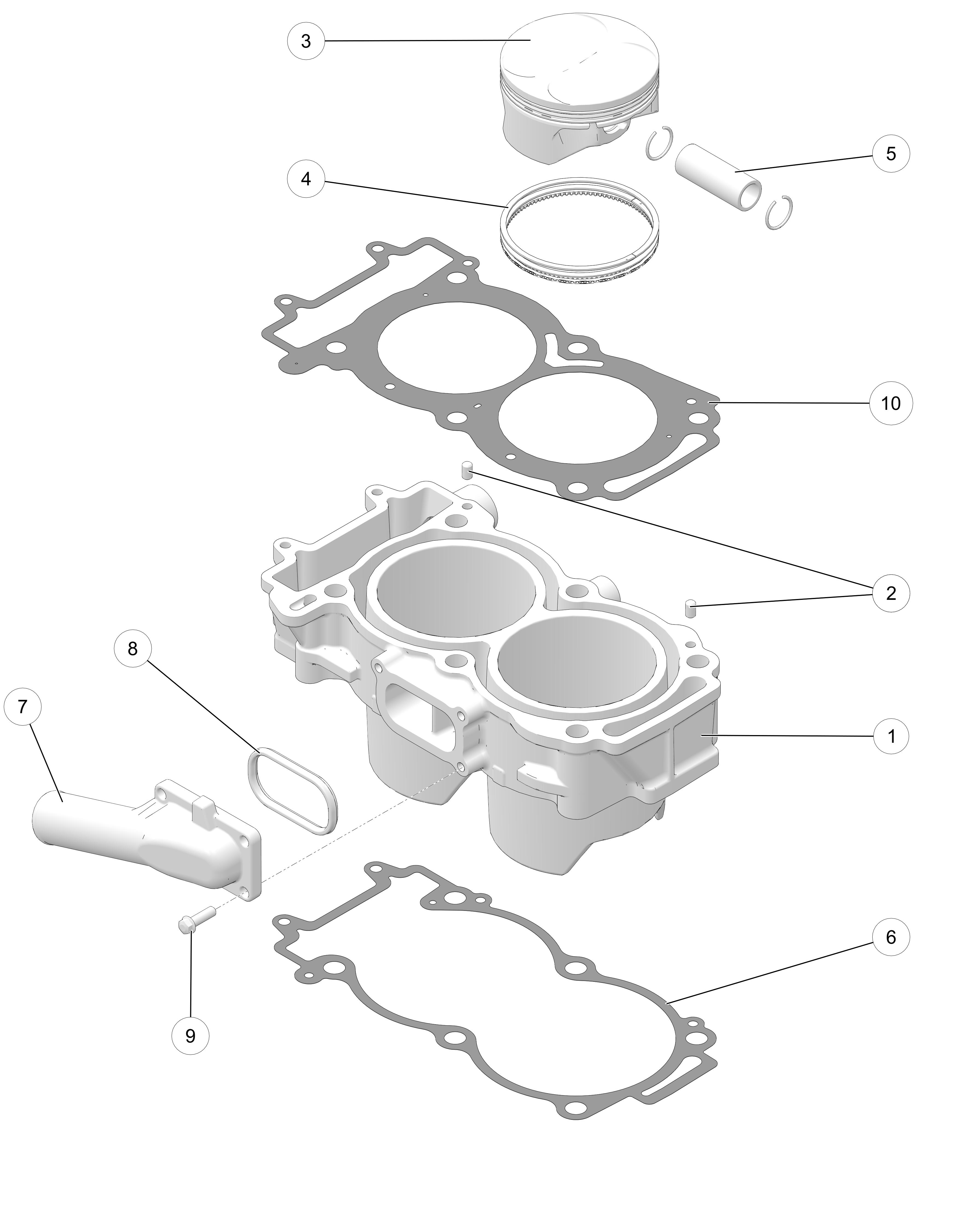 ENGINE, CYLINDER AND PISTON - Z15VDE99AT/AL/AV/AW/LP/EW/AO/AP/AZ/NV/NW/K99AA/AU (49RGRCYLINDER14RZR1000)