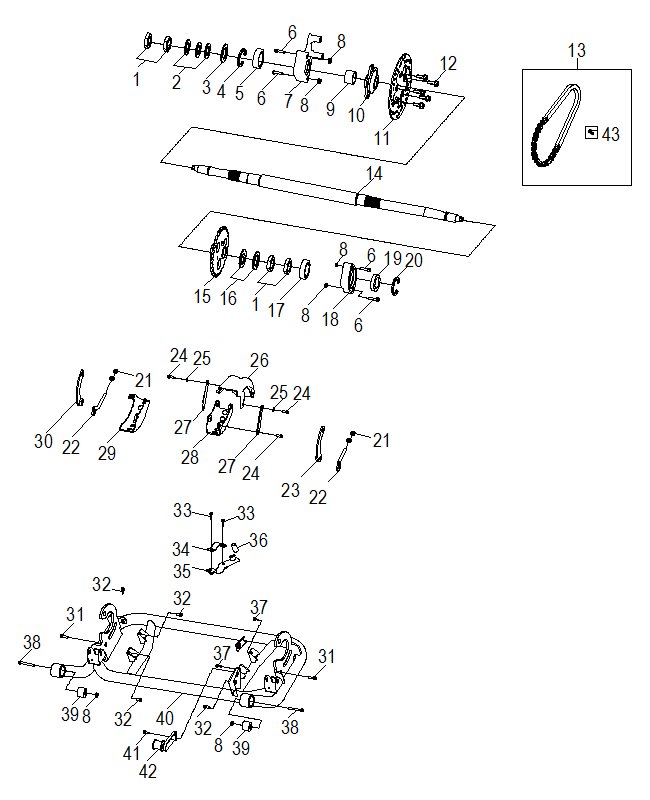 CHASSIS, SWING ARM AND REAR AXLE - Z21YAV17B2/B4 (A00018)