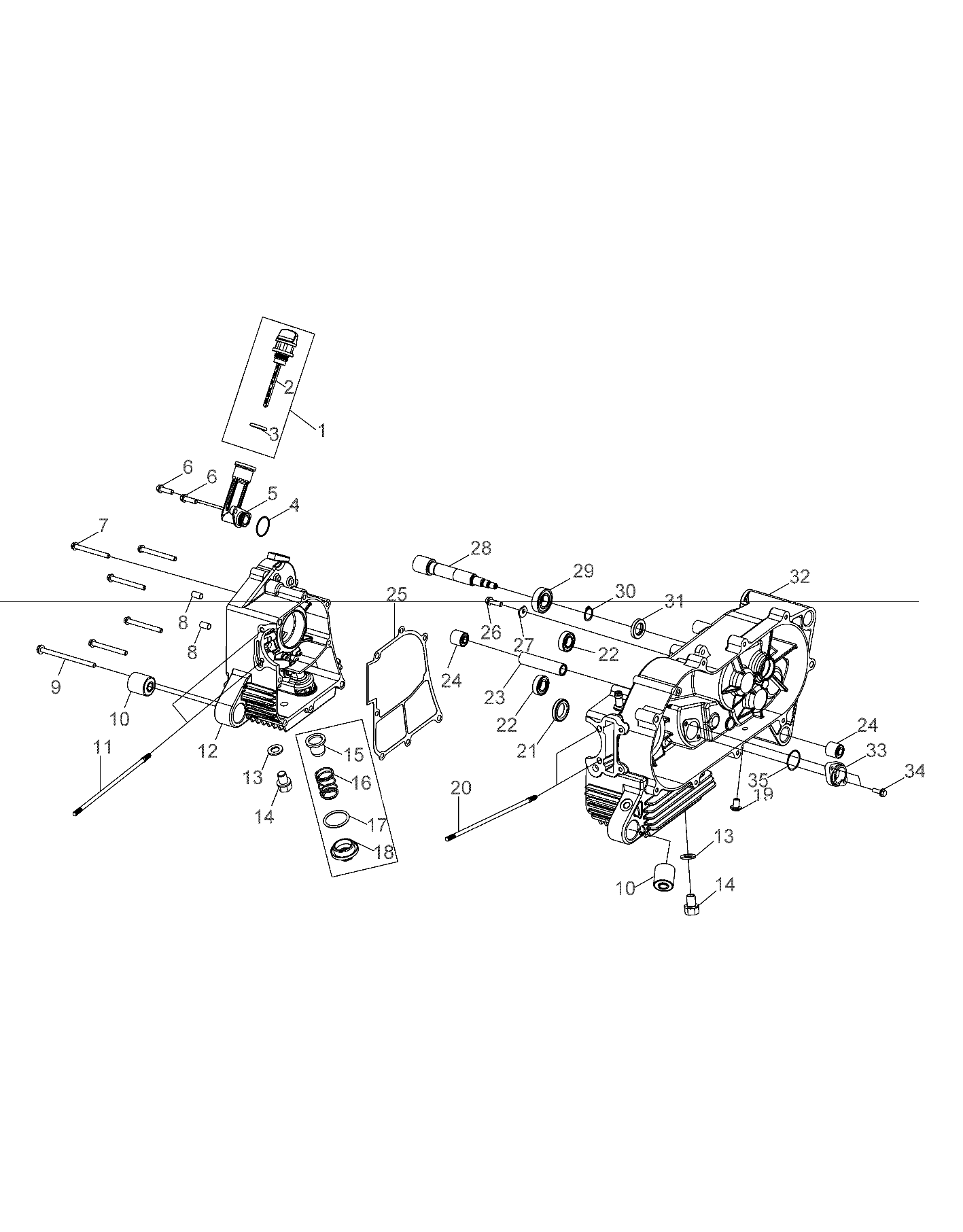 ENGINE, CRANKCASE - A18YAK11N4/N6/B4/B6 (A00045)