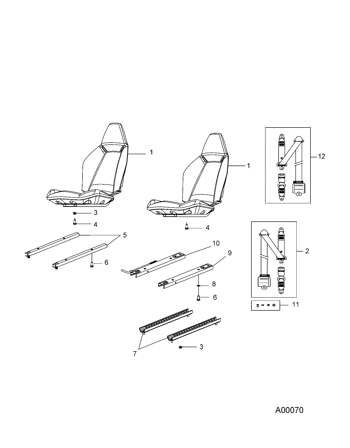 BODY, SEAT, MOUNTING and BELTS - Z21YAV17B2/B4 (49RGRSEATMTG10RZR170)