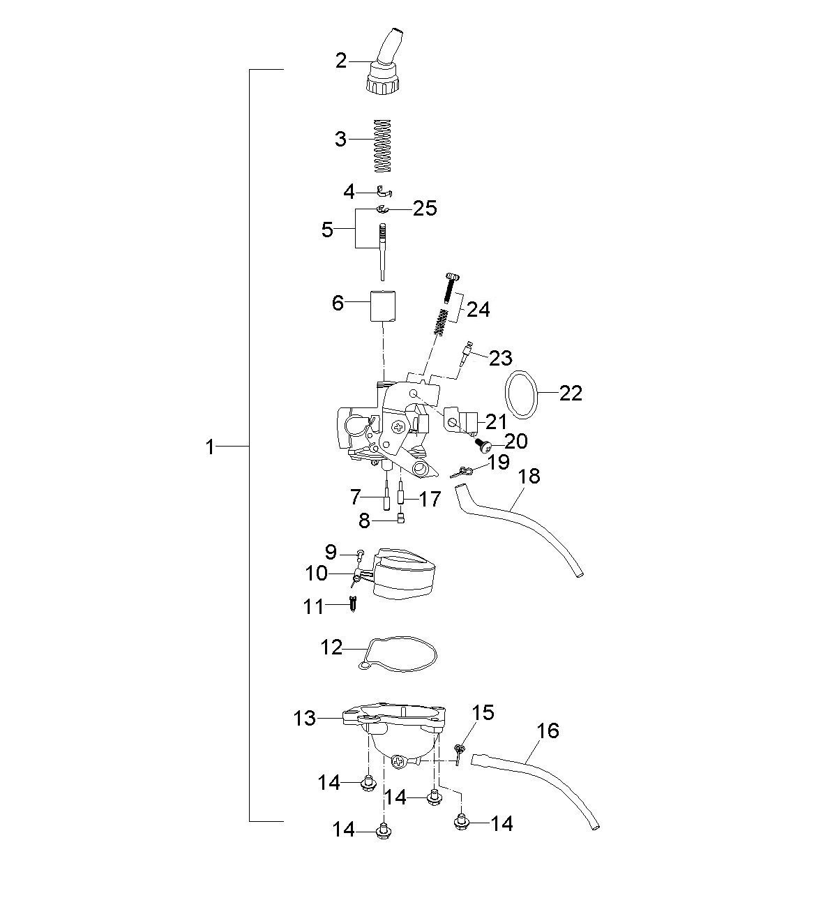 ENGINE, CARBURETOR - A18YAK05B4/B6/N4/N6/A4/A6 (A00085)