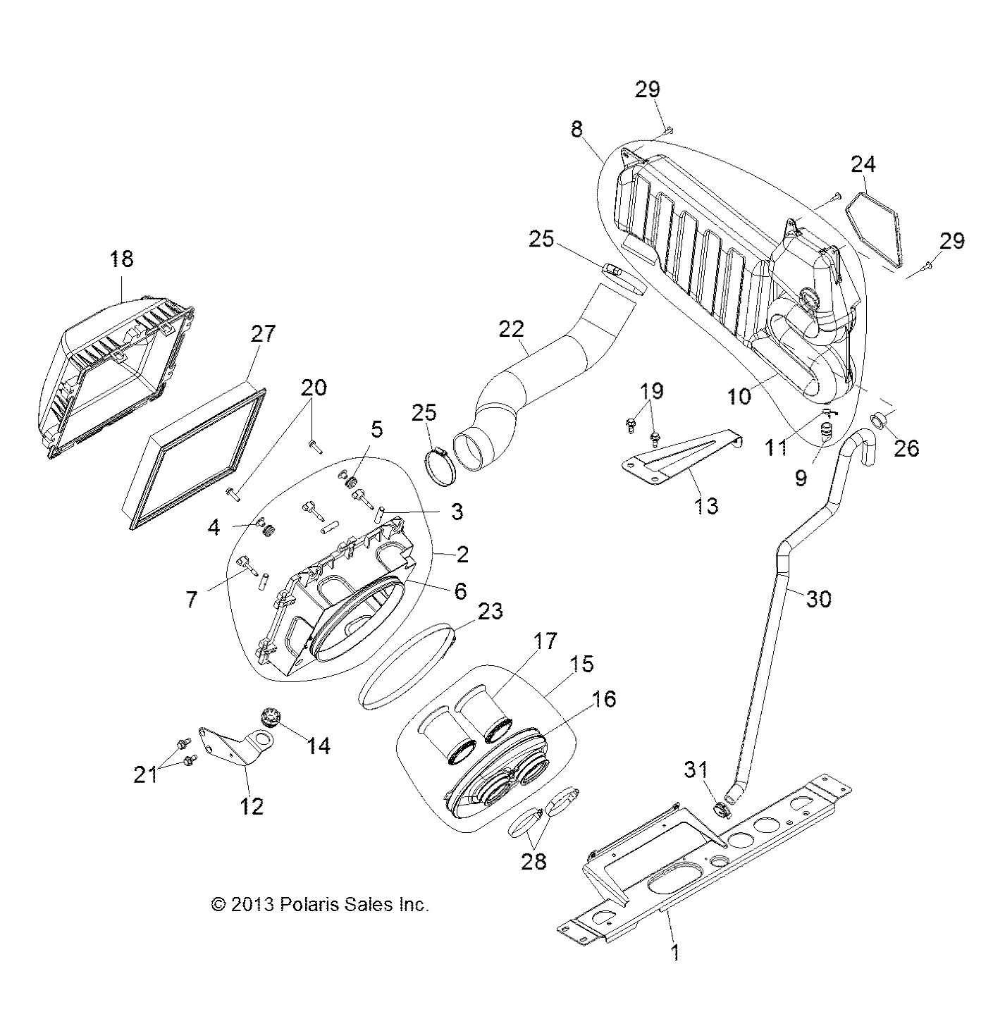 ENGINE, AIR INTAKE SYSTEM - R13XT87AA/9EAK (49RGRAIRBOX13RZRXP900)