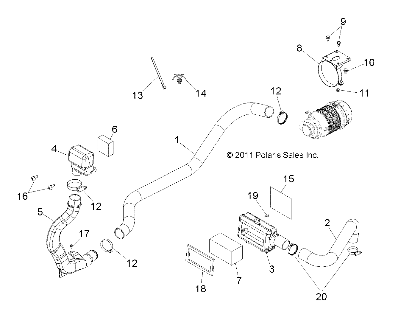 ENGINE, AIR INTAKE - R12RH50AG/AH/AM/AR/AZ (49RGRAIRINTAKE12500)