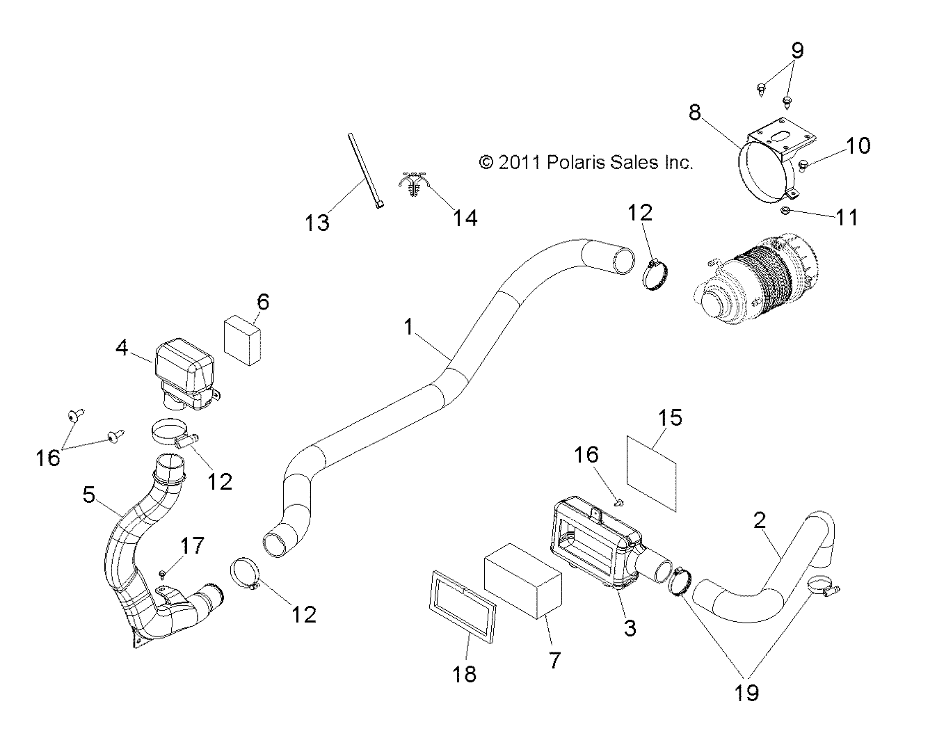 ENGINE, AIR INTAKE - R12WH50AG/AH/AK/AR (49RGRAIRINTAKE12500CREW)