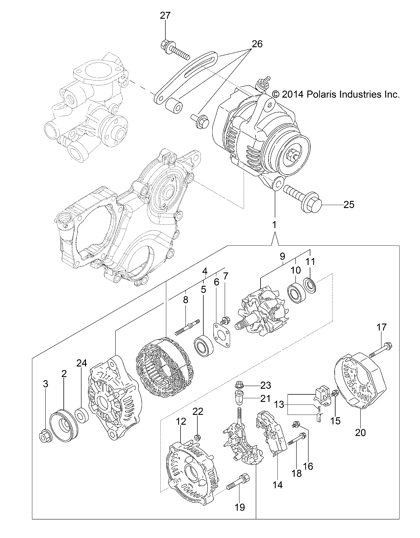 ENGINE, ALTERNATOR - R14WH9EMD (49RGRALTERNATOR14HIP)