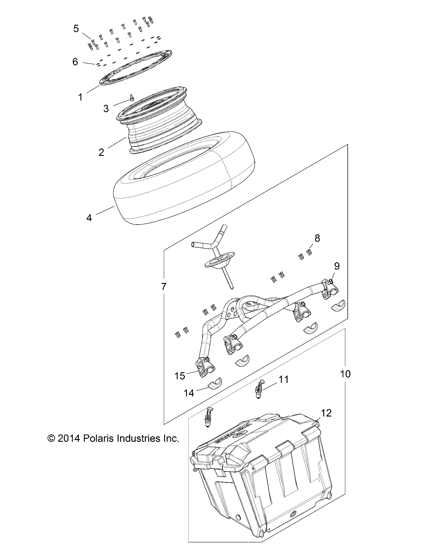 ACCESSORY, REAR BOX AND TIRE - Z15VDK99AA (49RGRBOX151K)