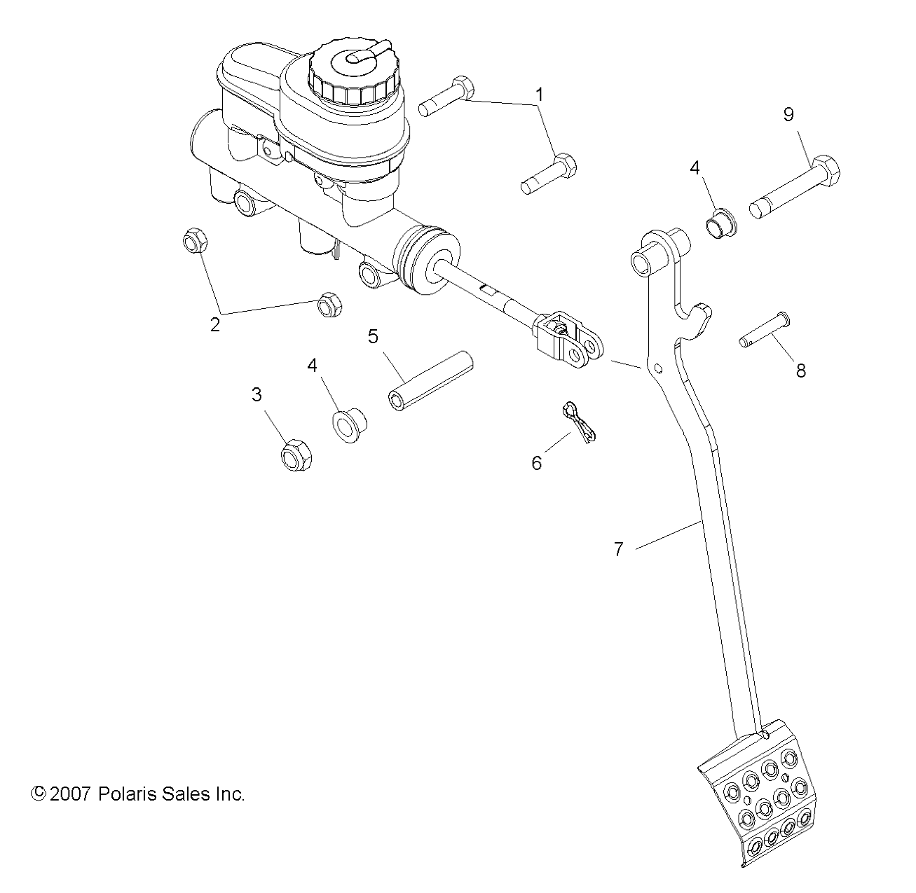 BRAKES, PEDAL and MASTER CYLINDER MOUNTING - R08WH68AG/AH/AK/AR (49RGRBRAKEFOOT08500EFI)