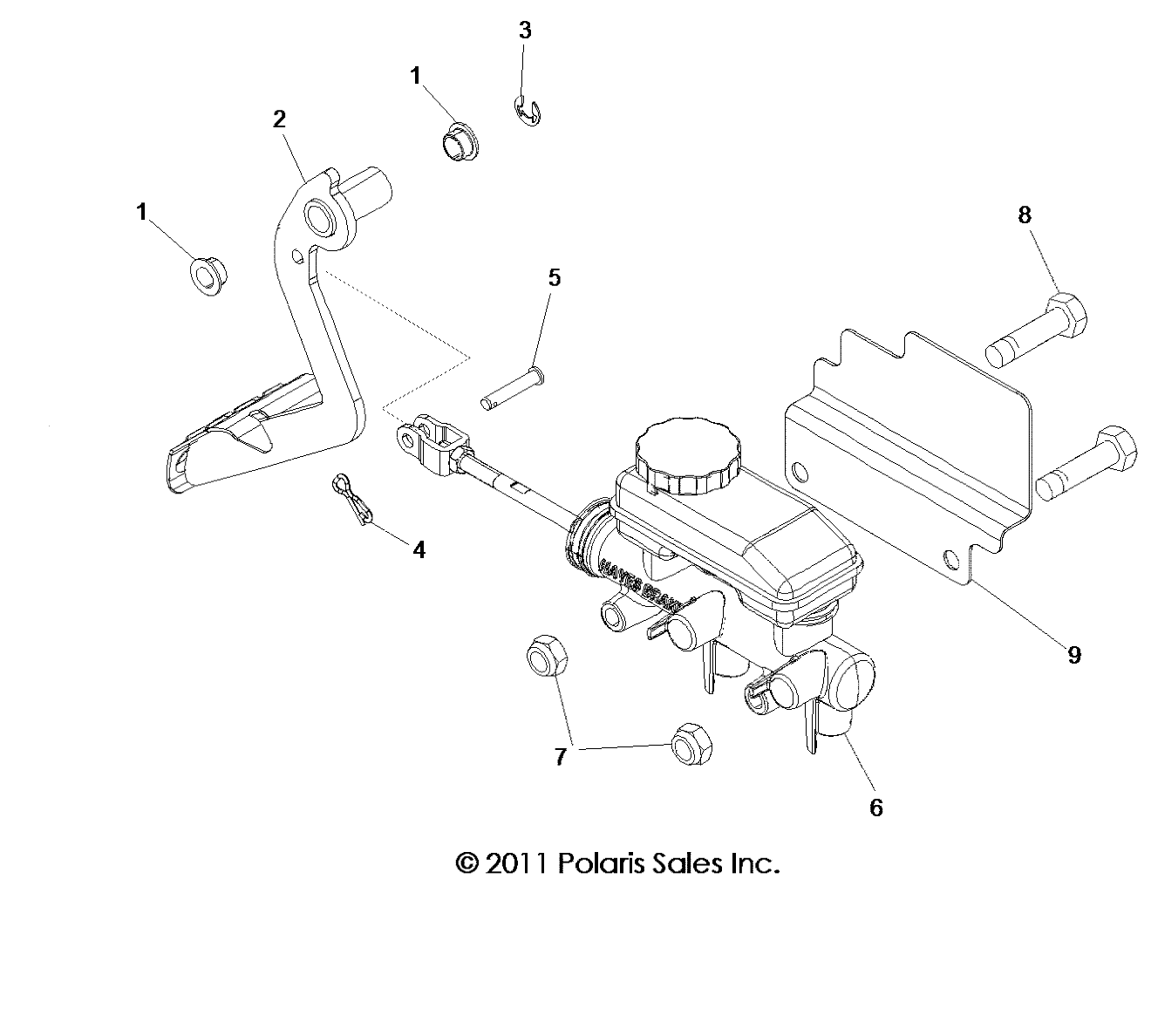 BRAKES, PEDAL and MASTER CYLINDER - R12VH57AD (49RGRBRAKEFOOT12RZR)