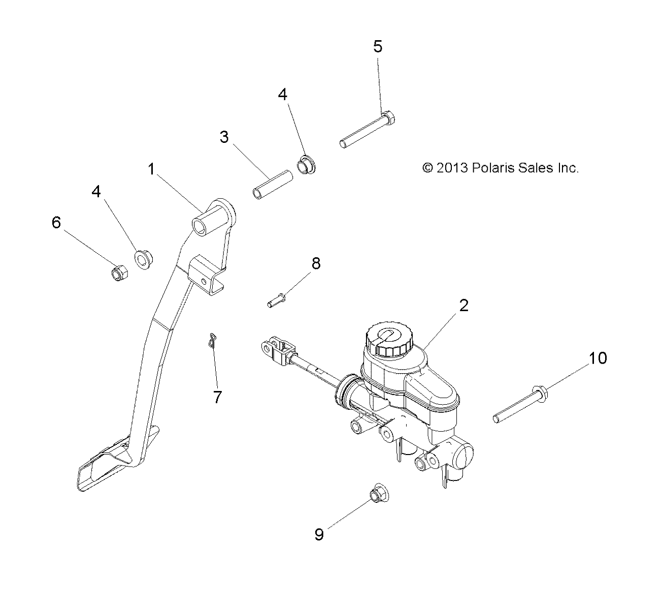 BRAKES, PEDAL AND MASTER CYLINDER - R14RH57FX (49RGRBRAKEFOOT14570)