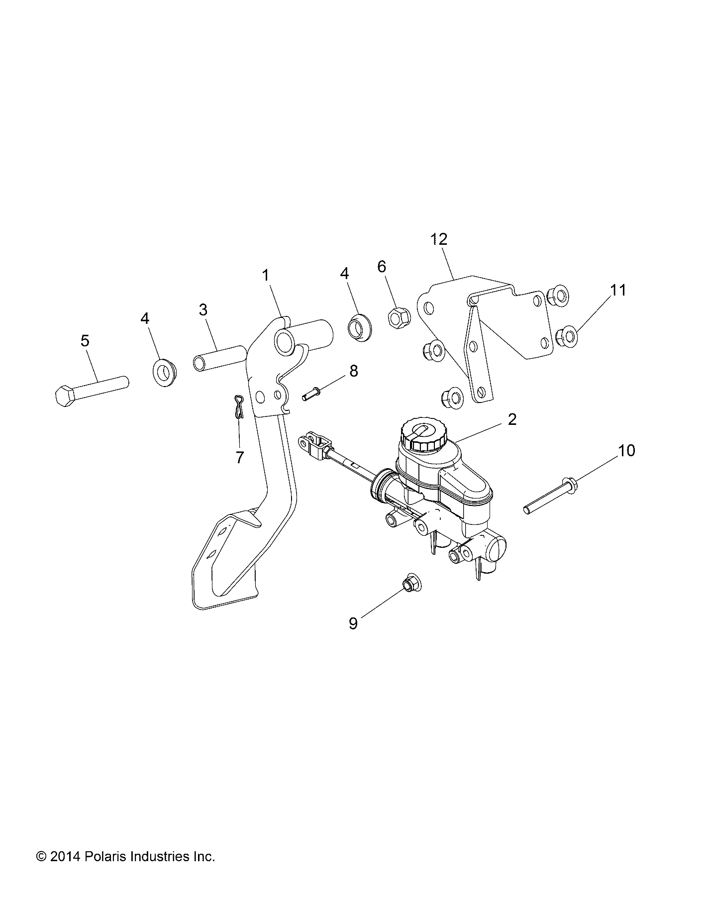 BRAKES, PEDAL AND MASTER CYLINDER - R19RM250B1 (49RGRBRAKEFOOT15570)