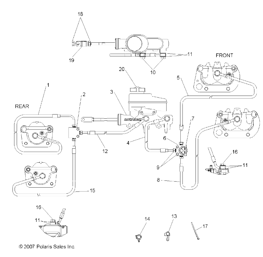 BRAKES, LINES and MASTER CYLINDER - R09RF68AF/AR/AZ (49RGRBRAKELINES08500EFI)