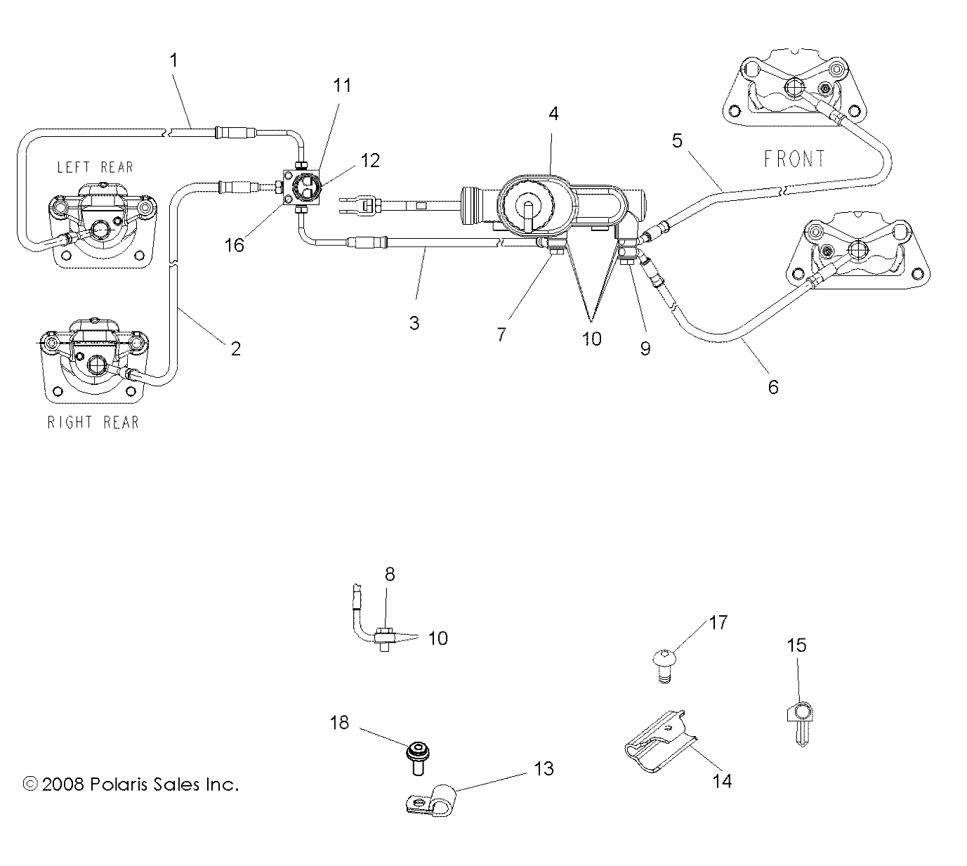 BRAKES, BRAKE LINES and MASTER CYLINDER - R09VH76FX (49RGRBRAKELINES09RZRI)