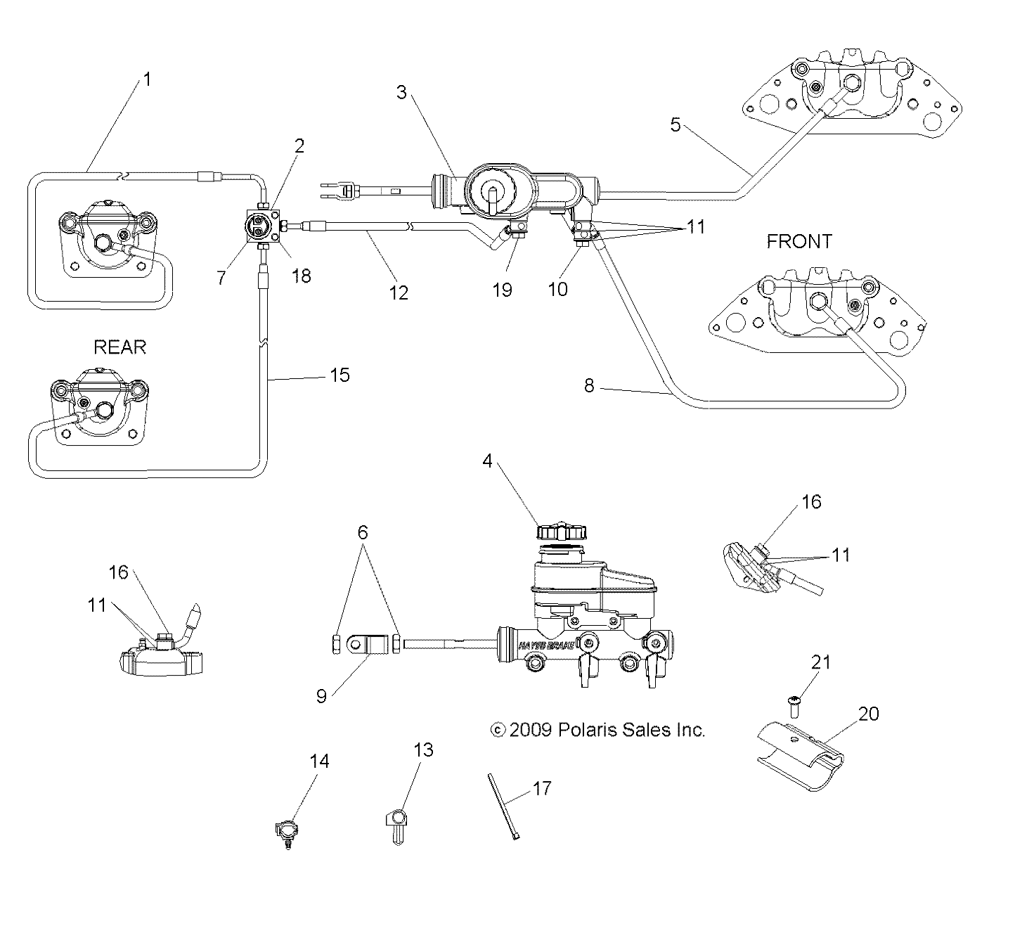 BRAKES, LINES and MASTER CYLINDER - R10TH50AG/AR (49RGRBRAKELINES105004X4)