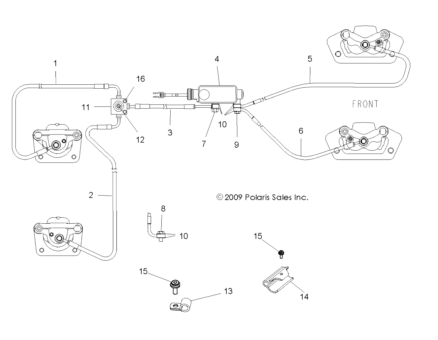 BRAKES, BRAKE LINES and MASTER CYLINDER - R10XH76AA (49RGRBRAKELINES10RZRS4)