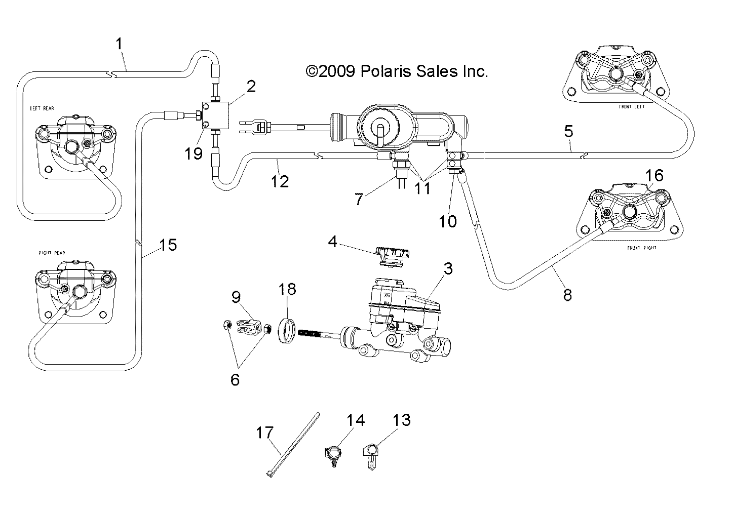 BRAKES, LINES and MASTER CYLINDER - R10RH45AG/AH/AR (49RGRBRAKELINES11500CREW)