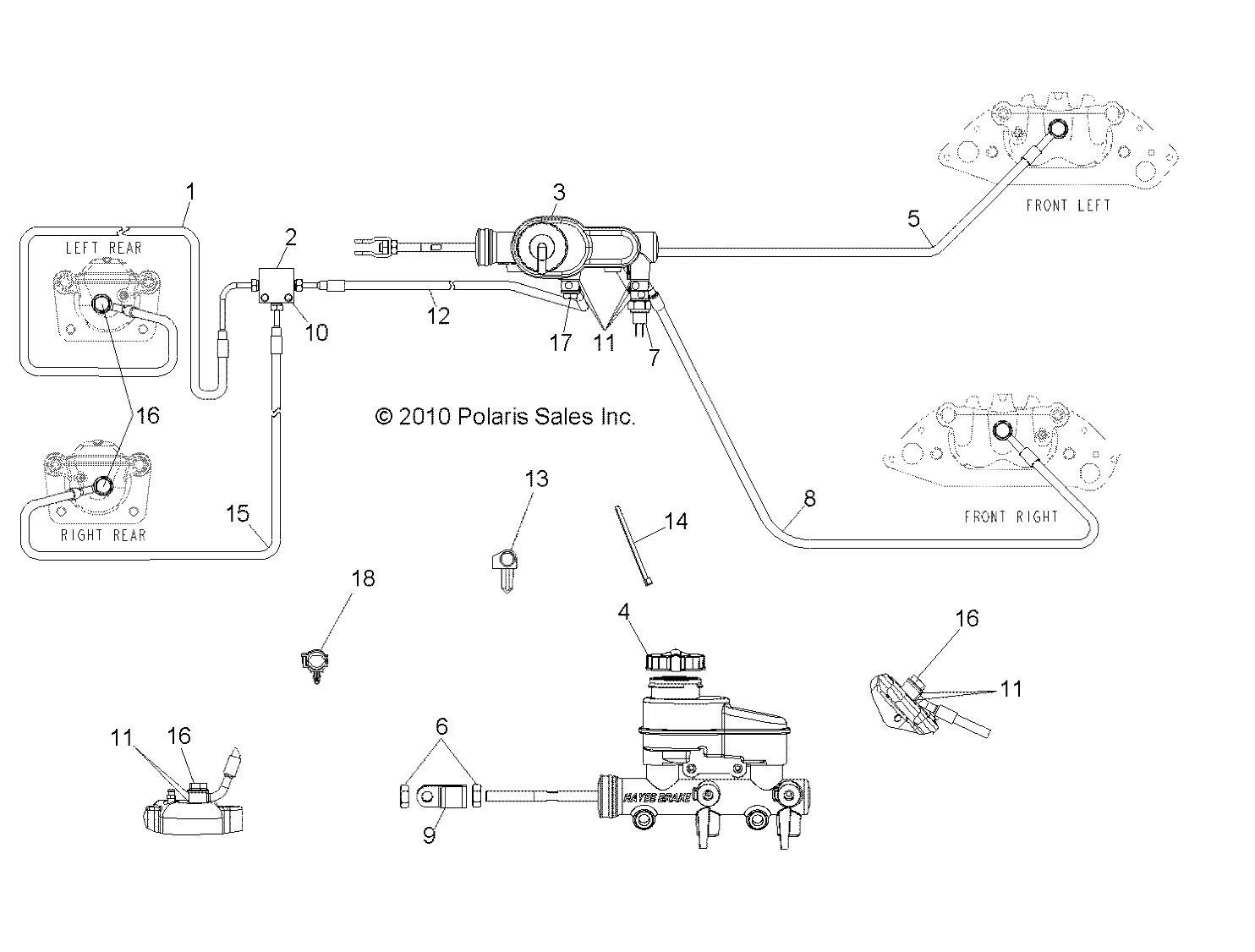 BRAKES, LINES and MASTER CYLINDER - R14TH90DG (49RGRBRAKELINES11900D)