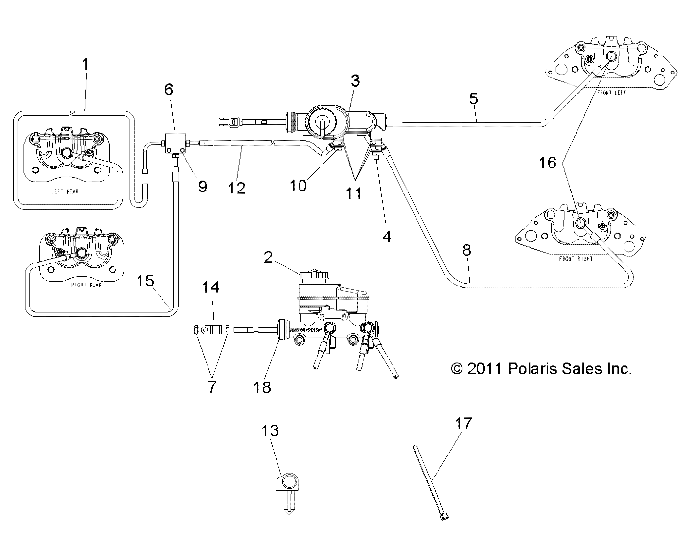 BRAKES, LINES and MASTER CYLINDER - R17RAA76NA (49RGRBRAKELINES126X6)