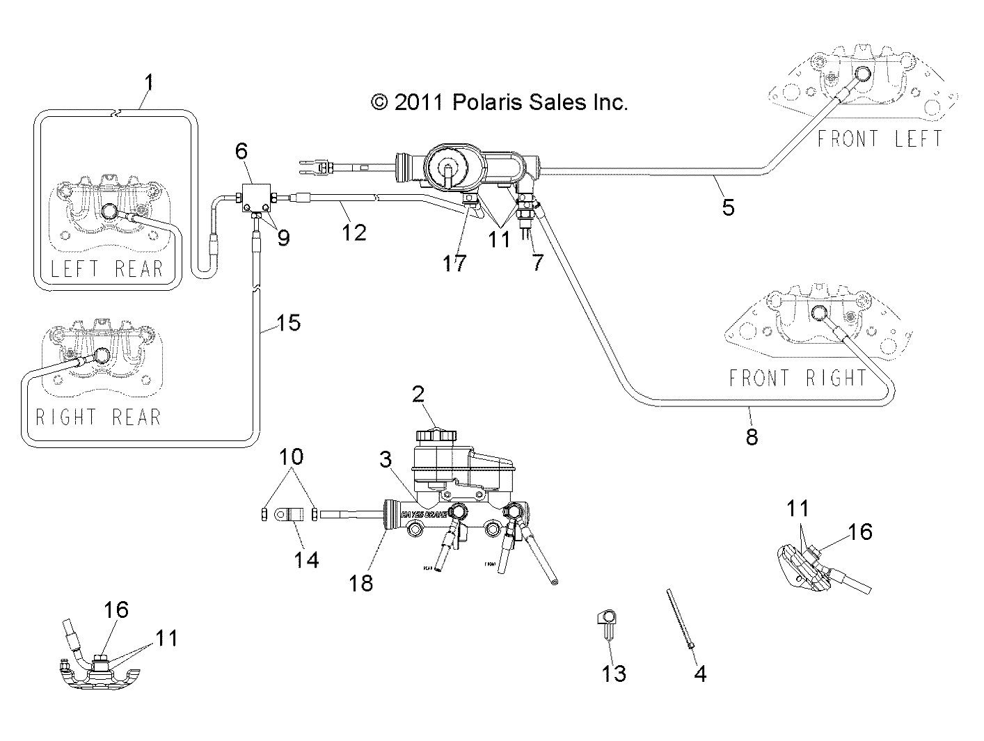 BRAKES, LINES and MASTER CYLINDER - R12WH76AG/AR/EAH/EAV/EAW (49RGRBRAKELINES12CREW)