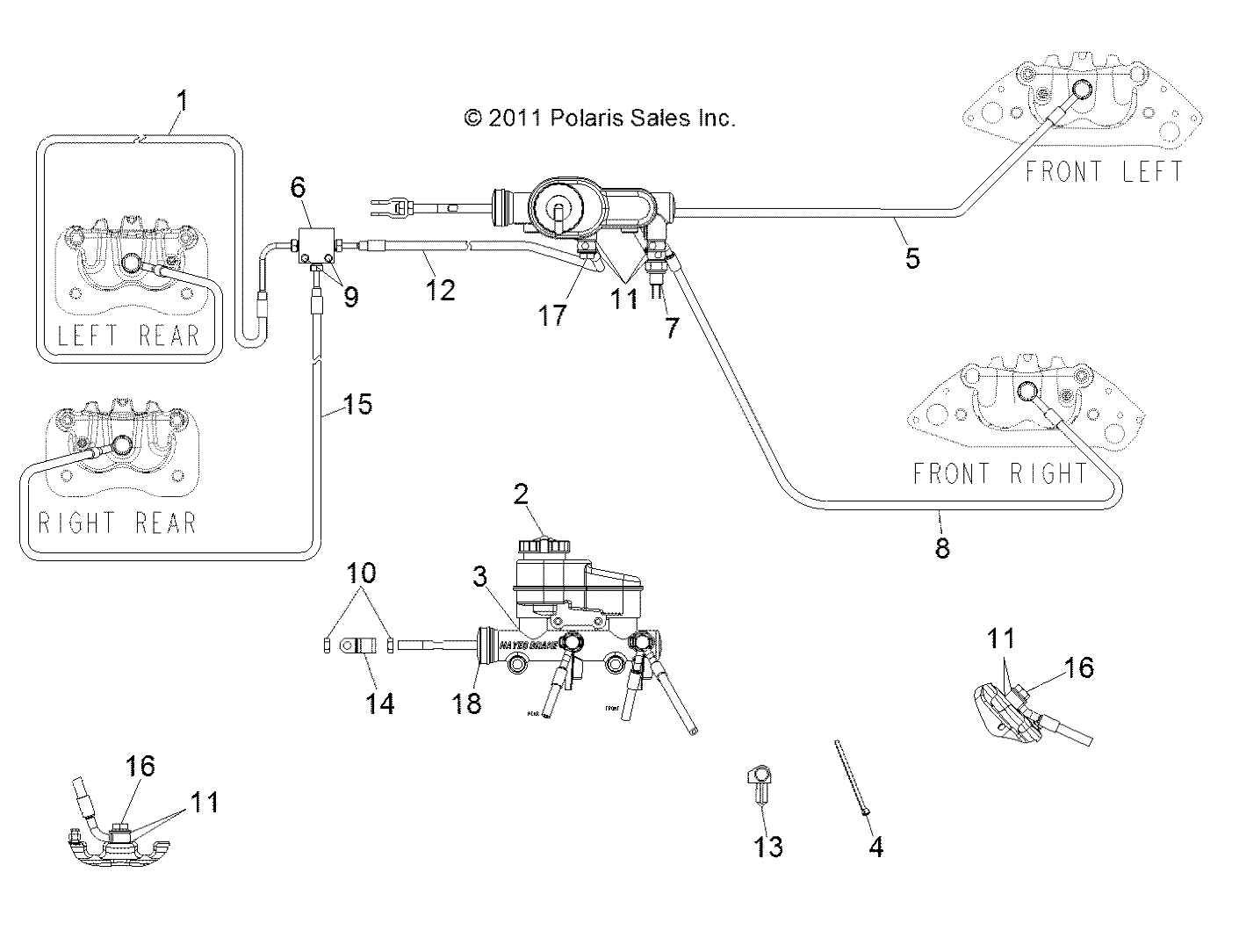 BRAKES, LINES and MASTER CYLINDER - R13WH90DG (49RGRBRAKELINES12DCREW)