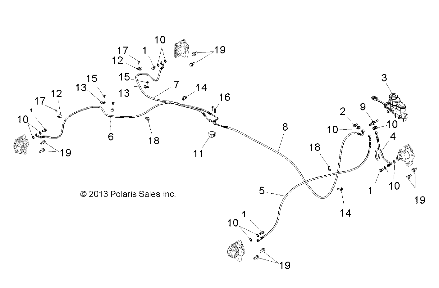 BRAKES, BRAKE LINES and MASTER CYLINDER - R14WH57AA/AC/AR/6EAT (49RGRBRAKELINES14570)