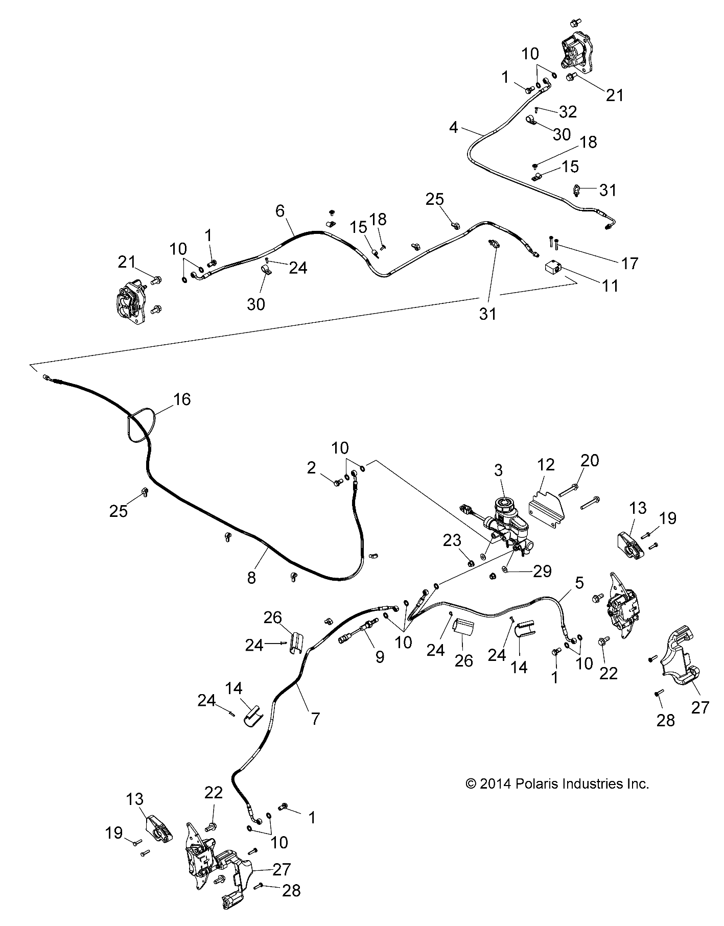 BRAKES, BRAKE LINES AND MASTER CYLINDER - Z19VCE99AM (49RGRBRAKELINES15Z90060)